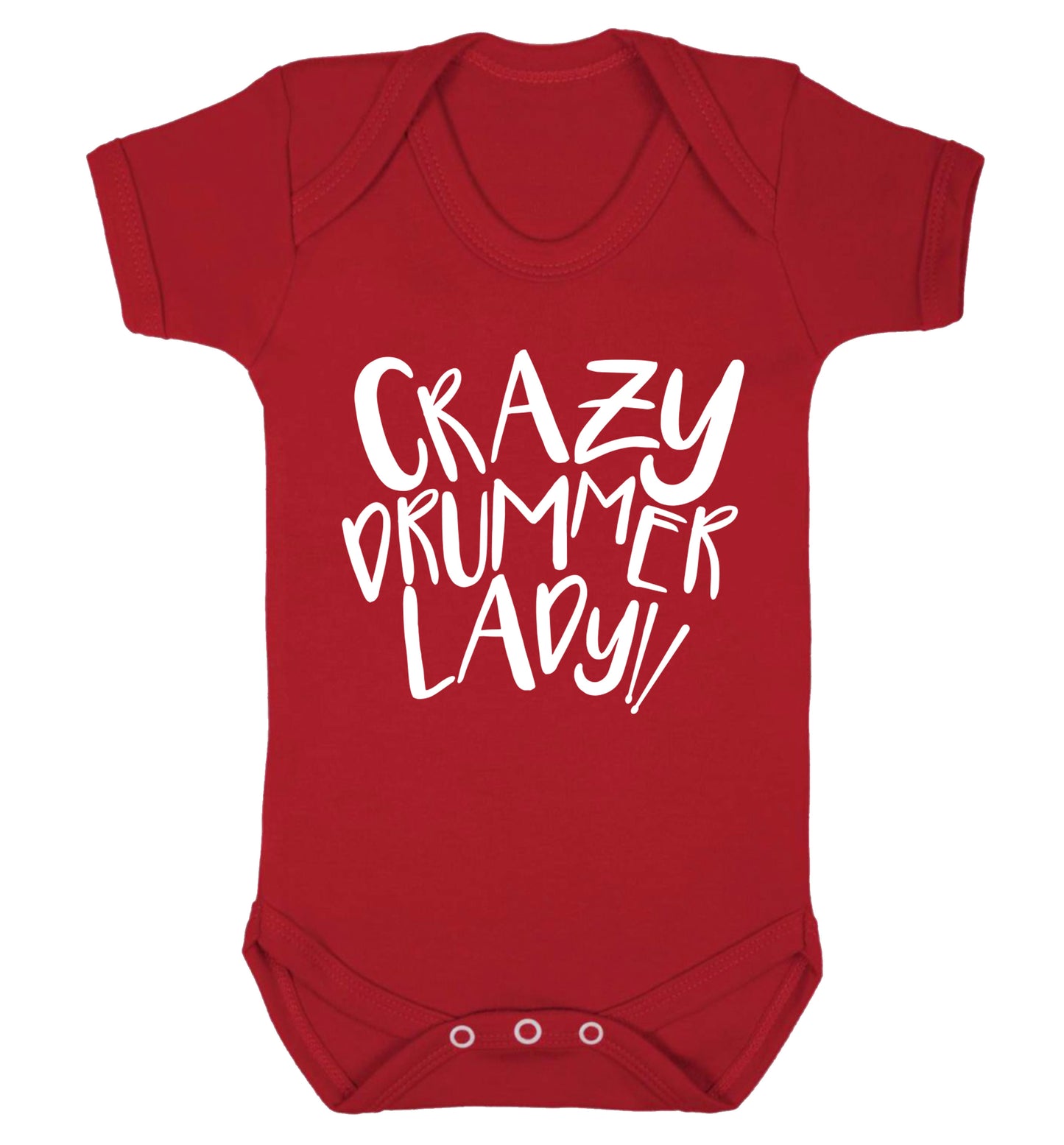 Crazy drummer lady Baby Vest red 18-24 months