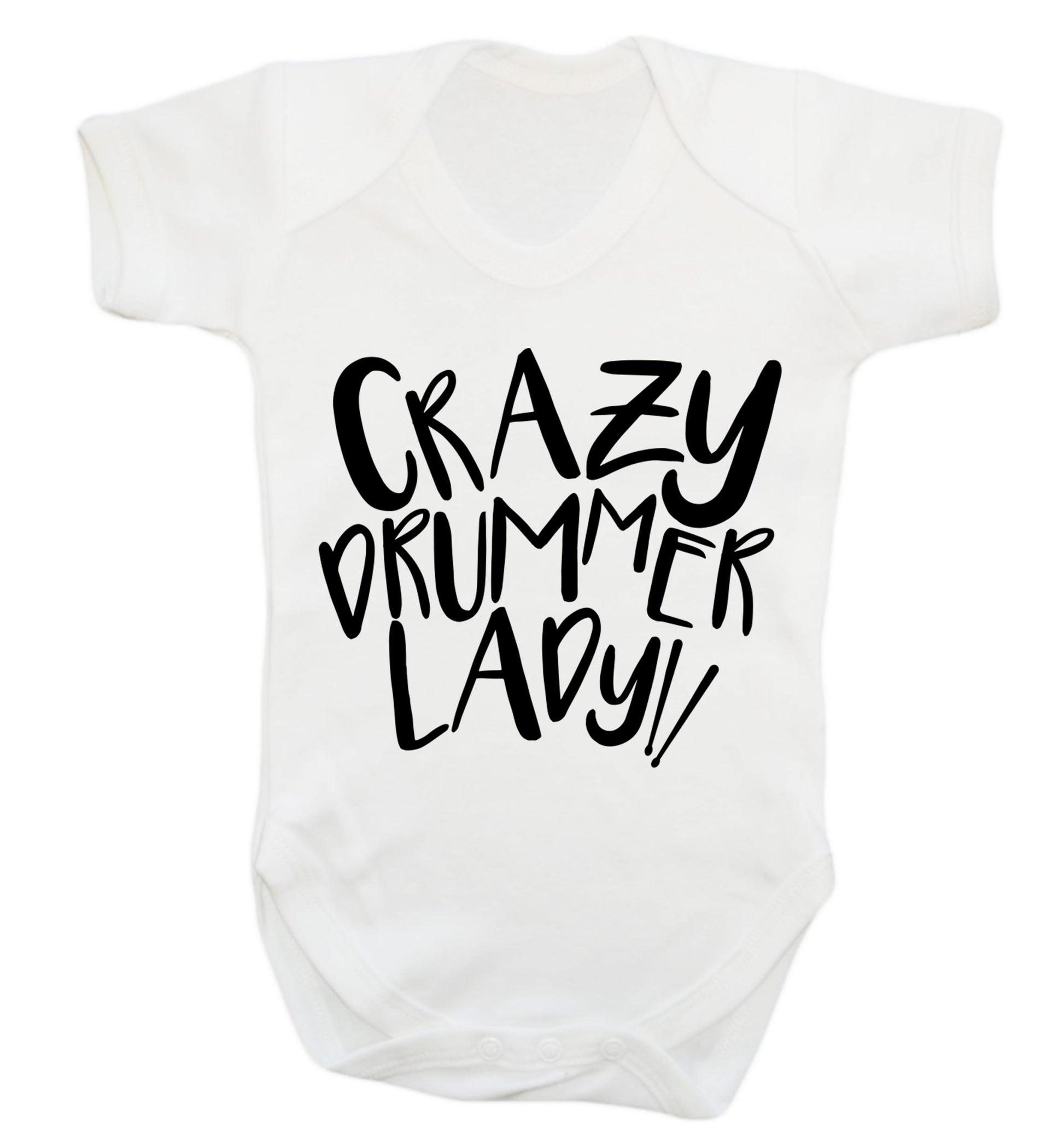Crazy drummer lady Baby Vest white 18-24 months