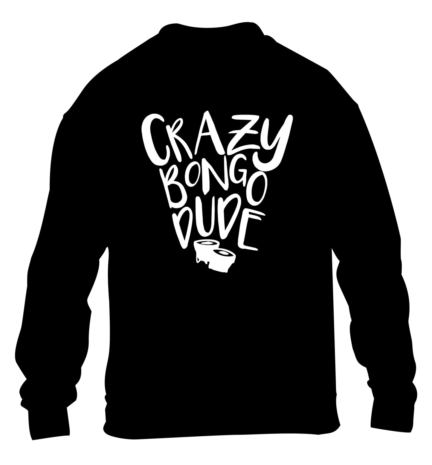 Crazy bongo dude children's black sweater 12-14 Years