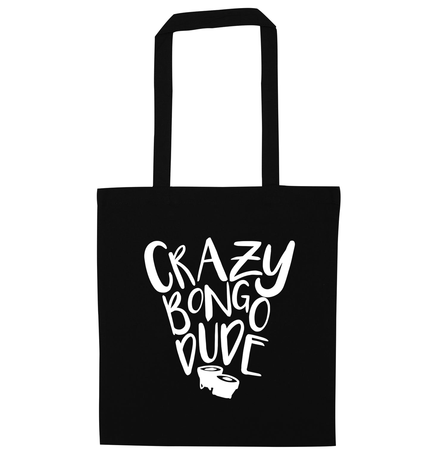 Crazy bongo dude black tote bag