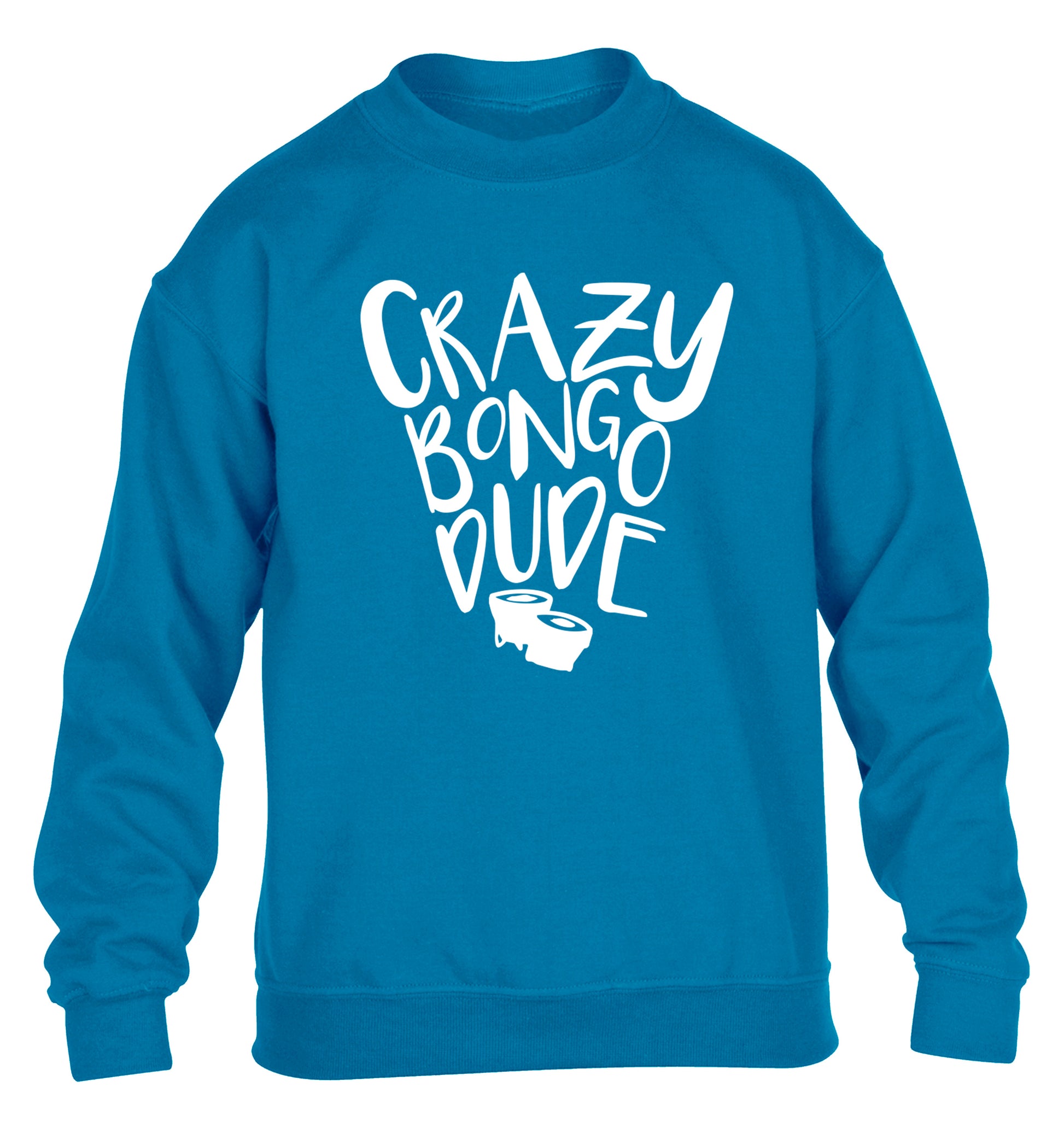 Crazy bongo dude children's blue sweater 12-14 Years