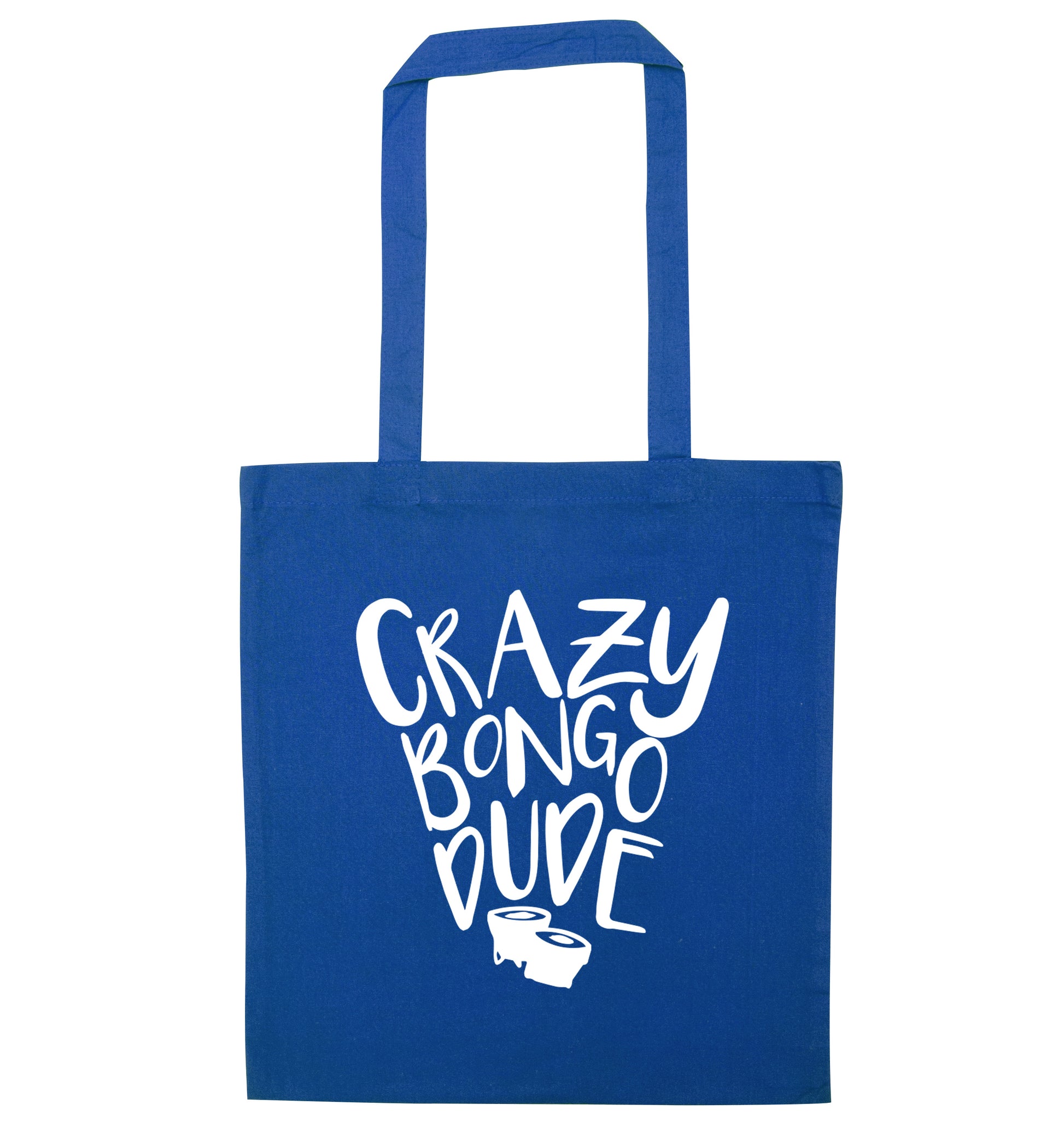 Crazy bongo dude blue tote bag