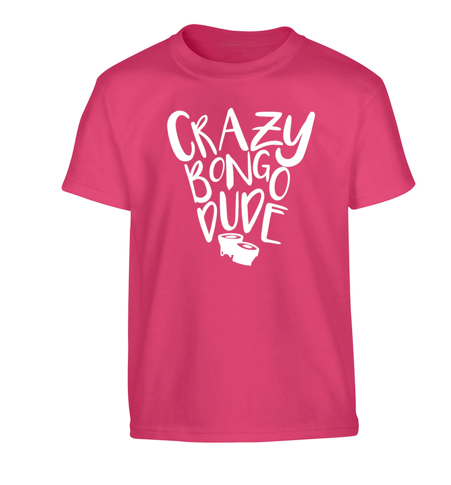 Crazy bongo dude Children's pink Tshirt 12-14 Years