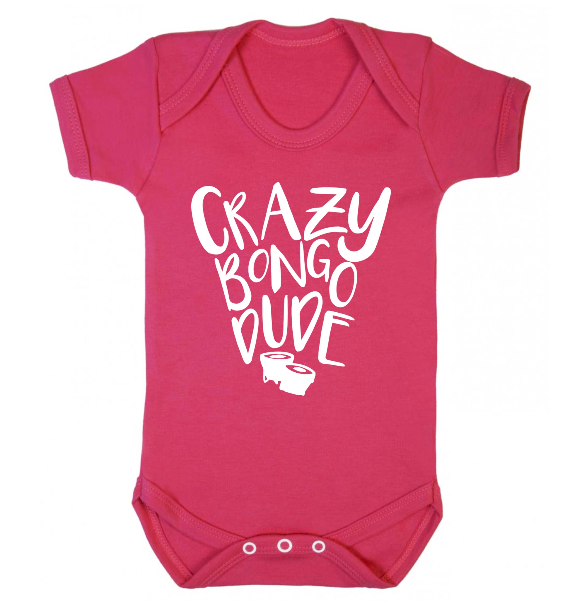 Crazy bongo dude Baby Vest dark pink 18-24 months