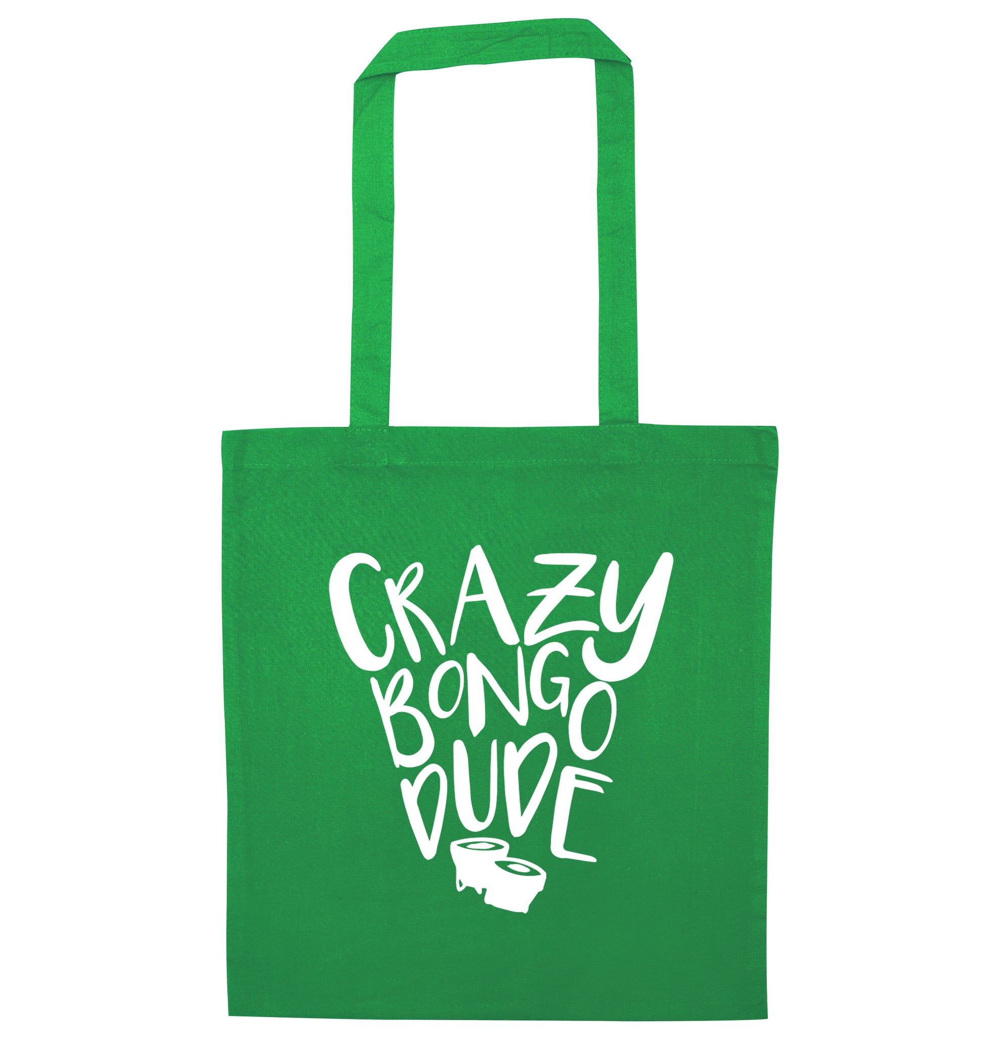 Crazy bongo dude green tote bag