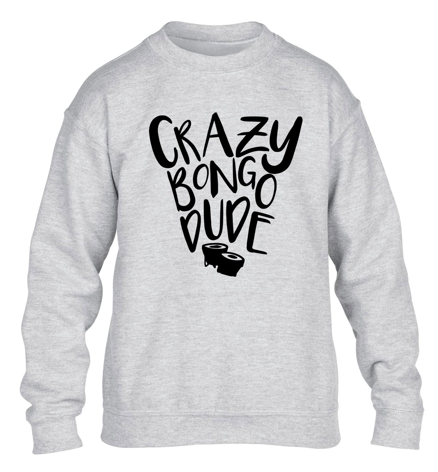 Crazy bongo dude children's grey sweater 12-14 Years