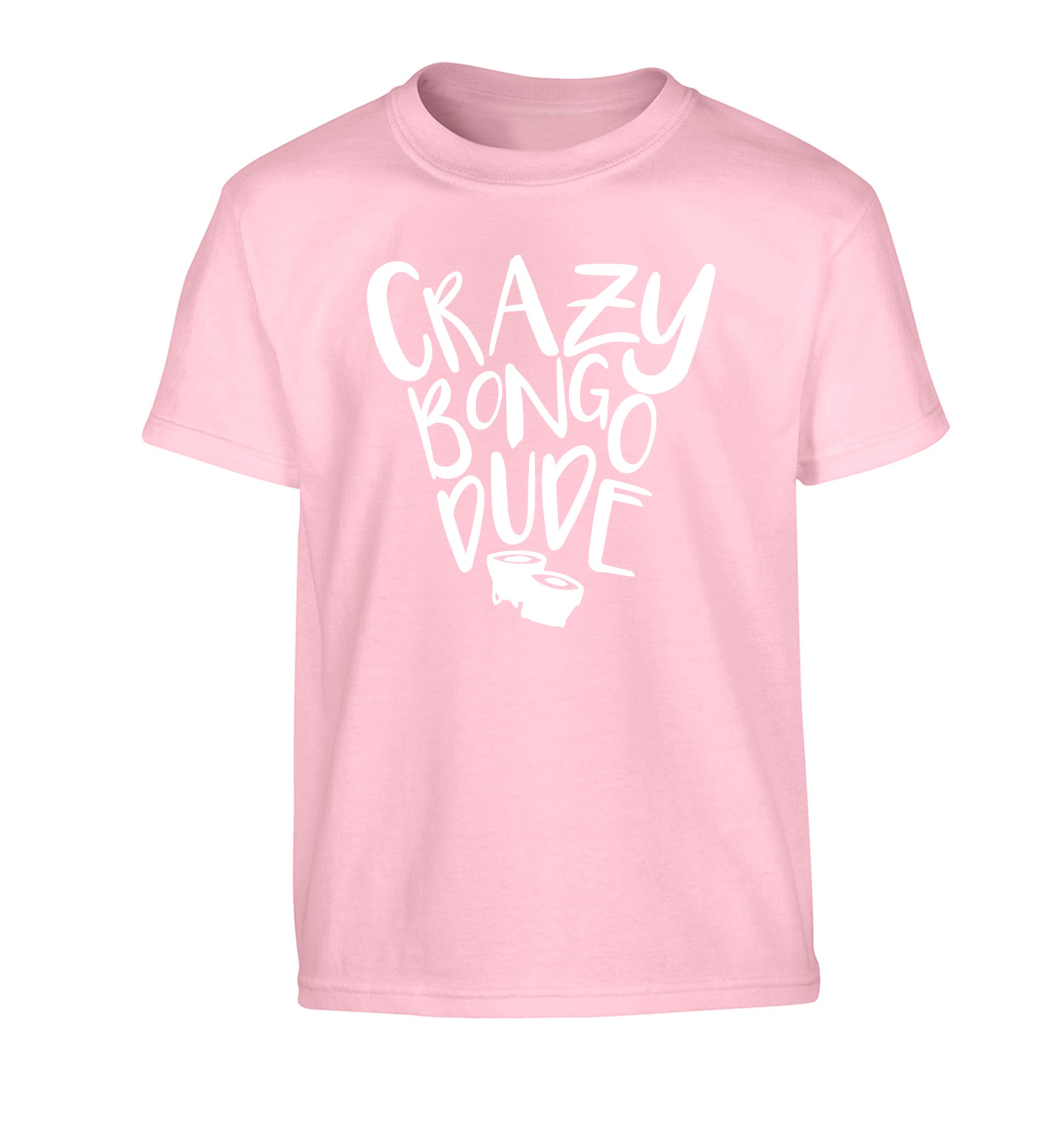 Crazy bongo dude Children's light pink Tshirt 12-14 Years