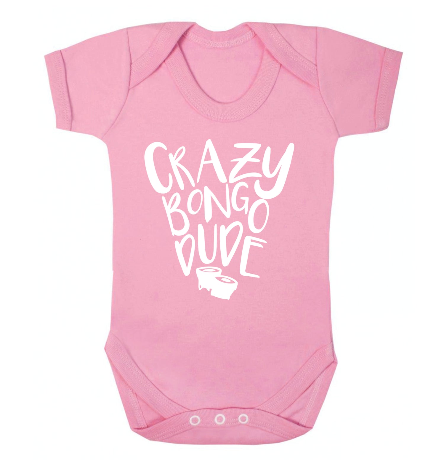 Crazy bongo dude Baby Vest pale pink 18-24 months