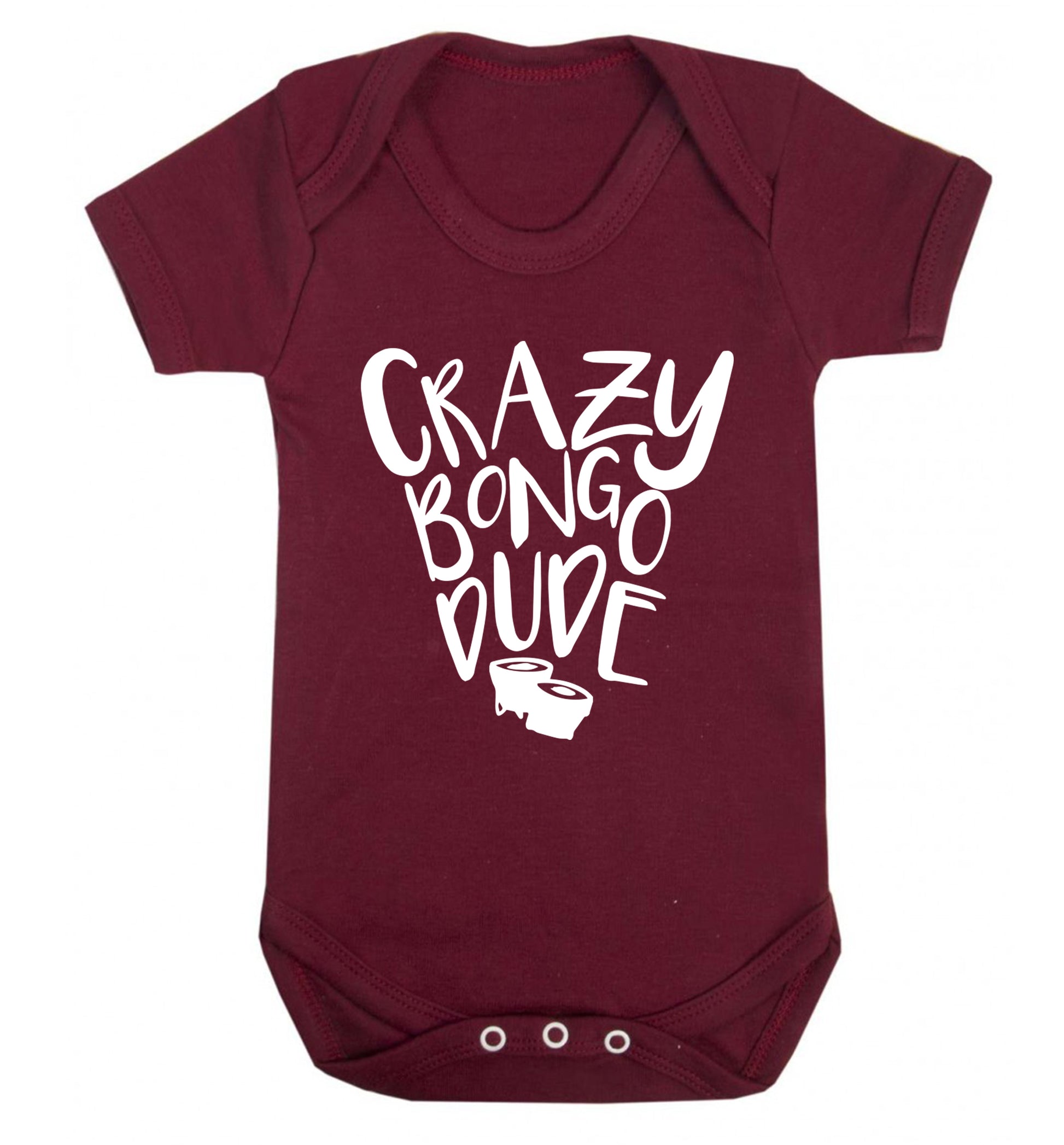 Crazy bongo dude Baby Vest maroon 18-24 months