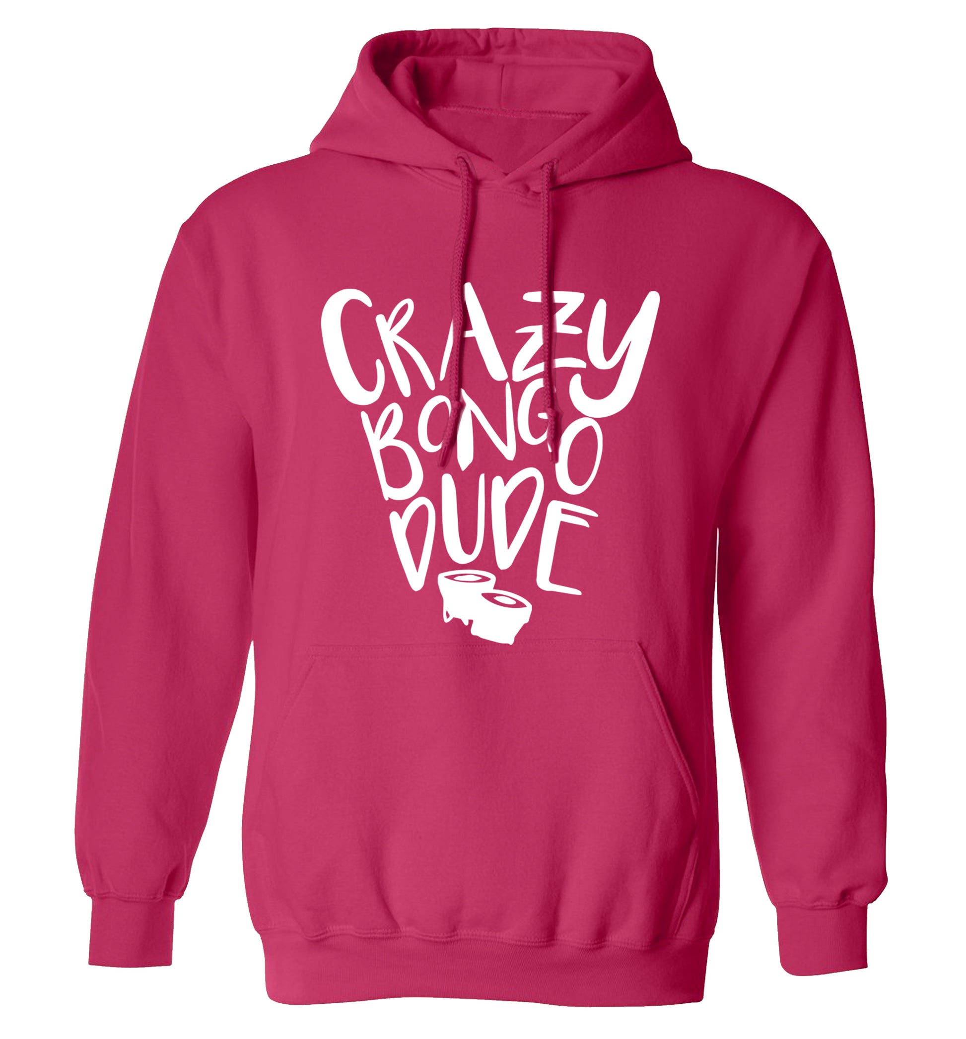 Crazy bongo dude adults unisex pink hoodie 2XL