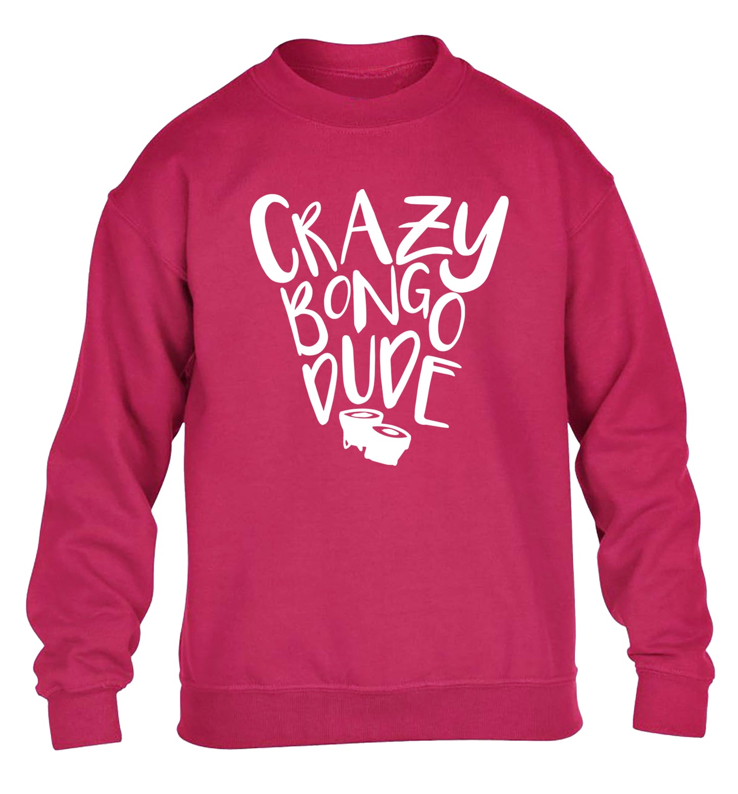 Crazy bongo dude children's pink sweater 12-14 Years