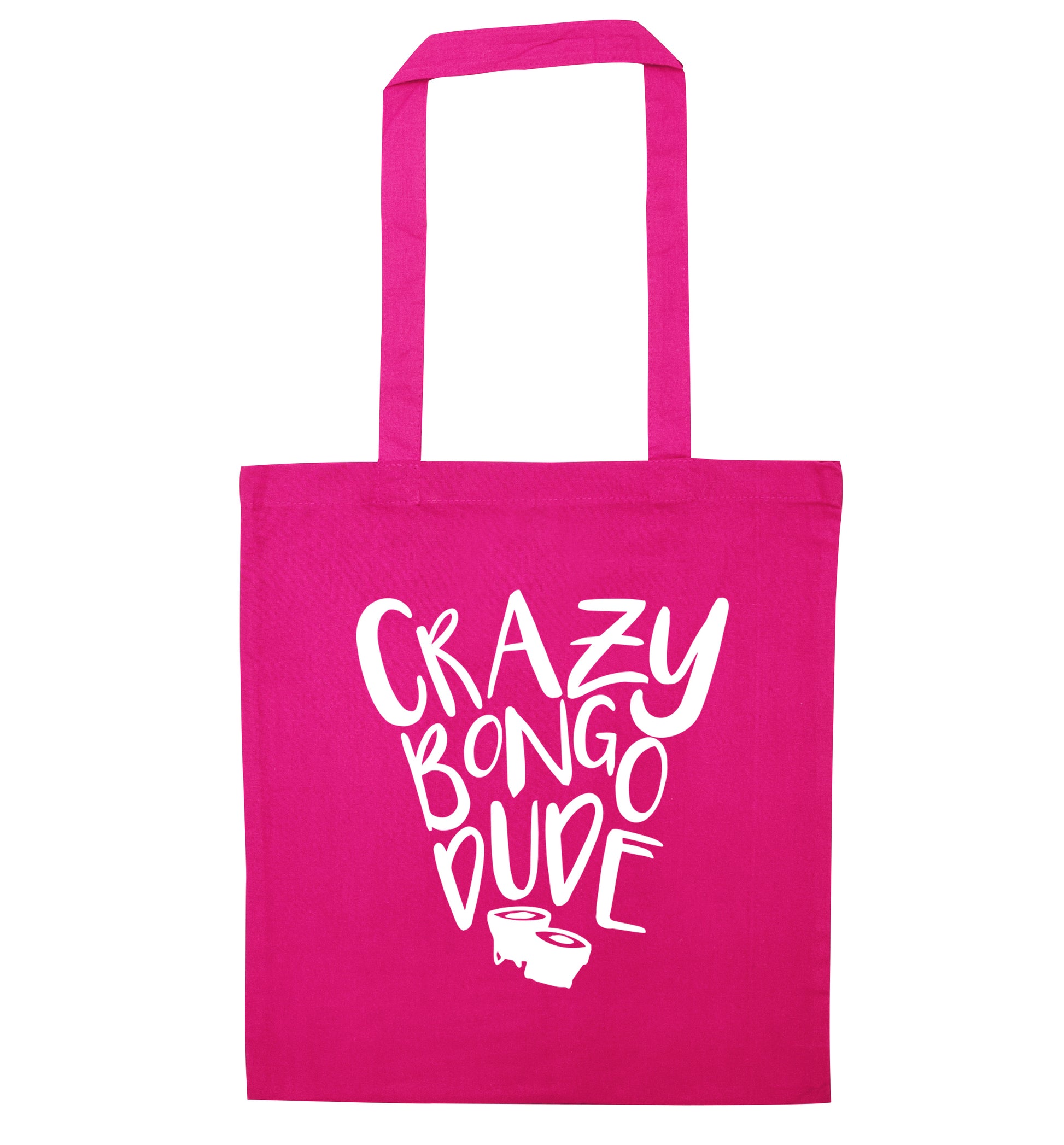 Crazy bongo dude pink tote bag