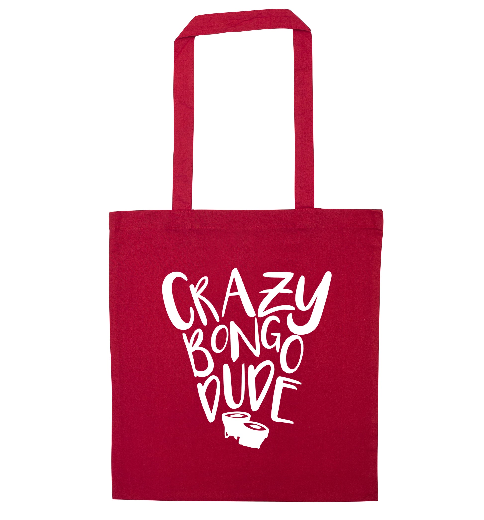 Crazy bongo dude red tote bag