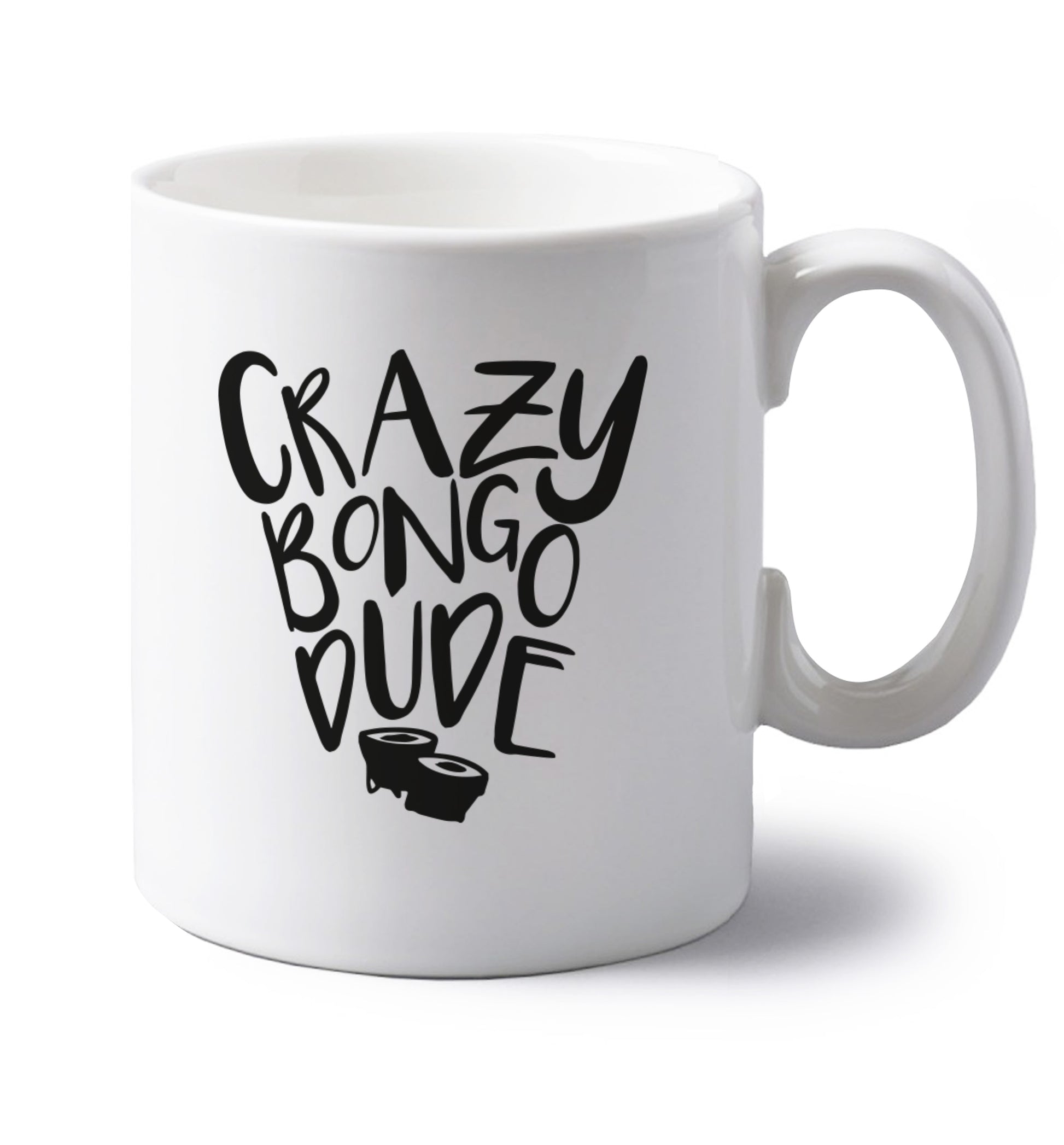 Crazy bongo dude left handed white ceramic mug 