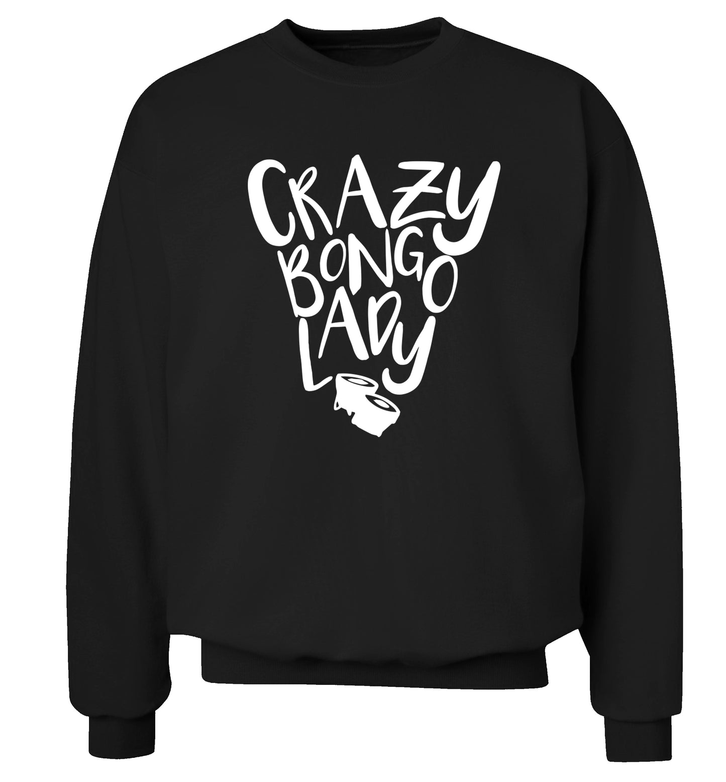 Crazy bongo lady Adult's unisex black Sweater 2XL