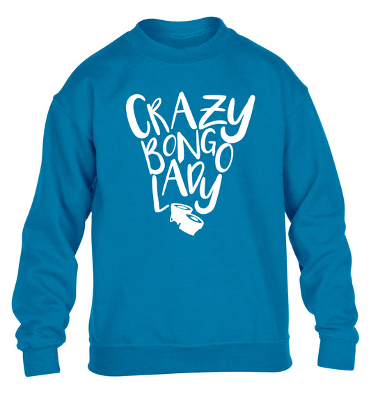 Crazy bongo lady children's blue sweater 12-14 Years