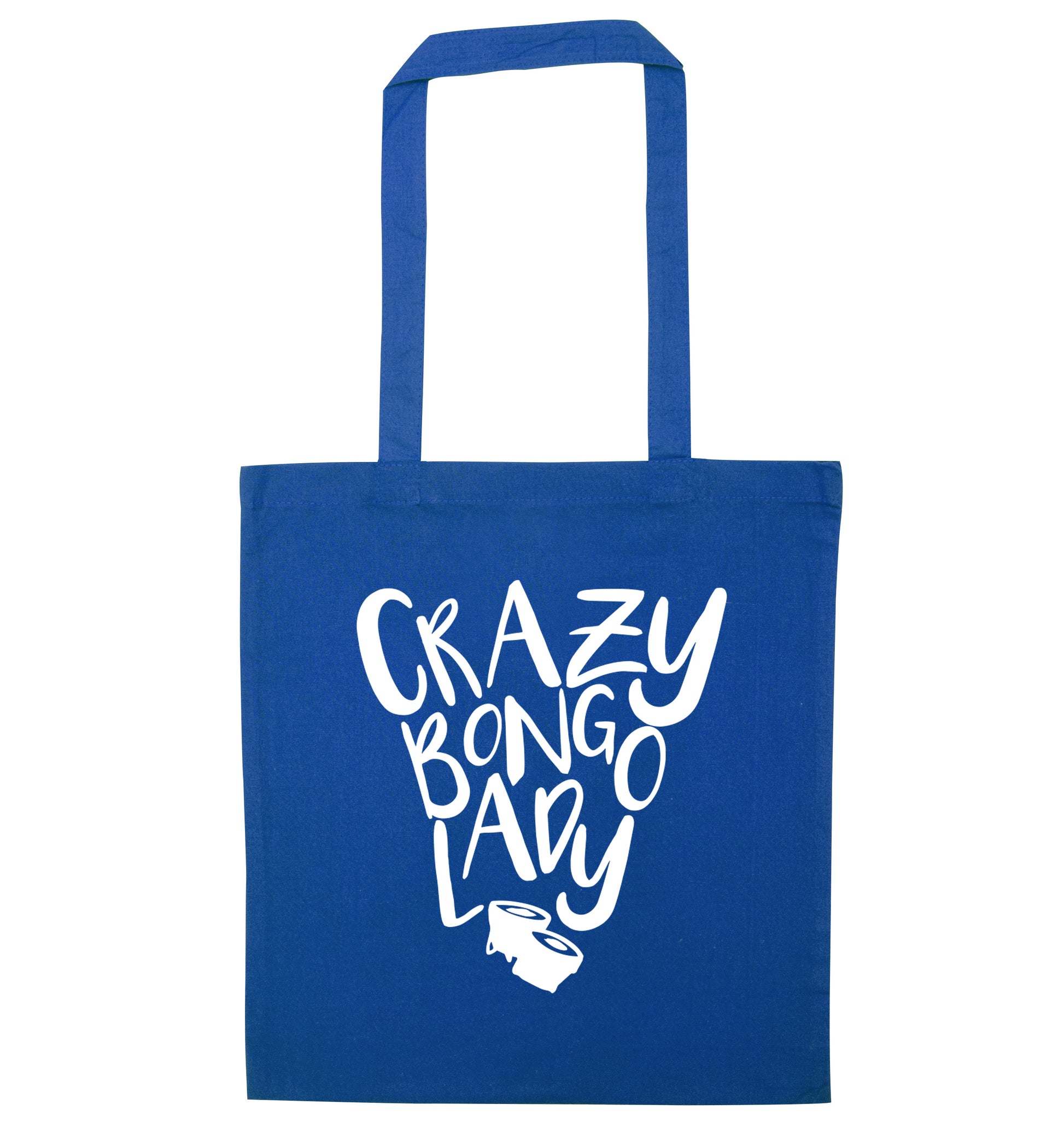 Crazy bongo lady blue tote bag