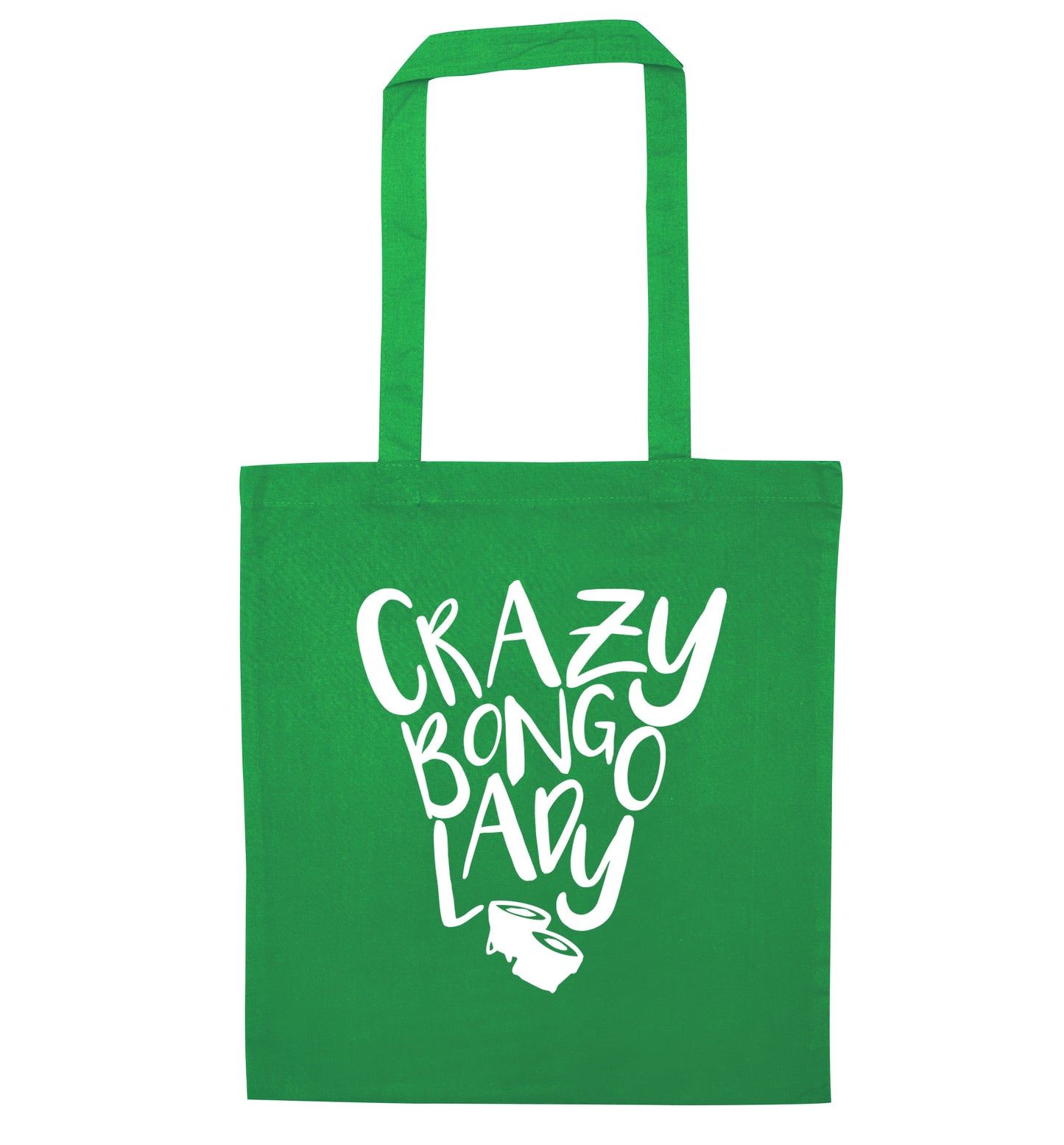 Crazy bongo lady green tote bag