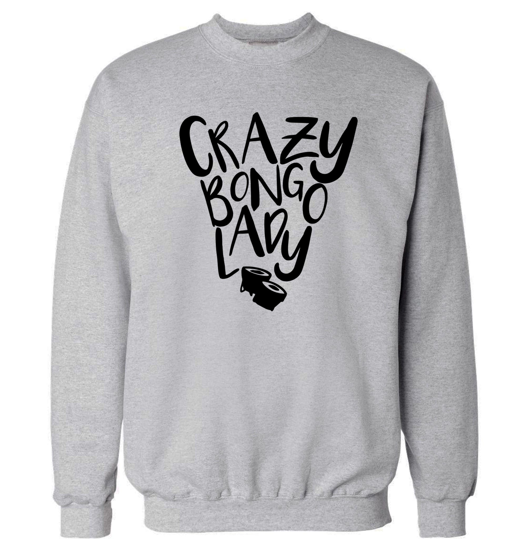 Crazy bongo lady Adult's unisex grey Sweater 2XL