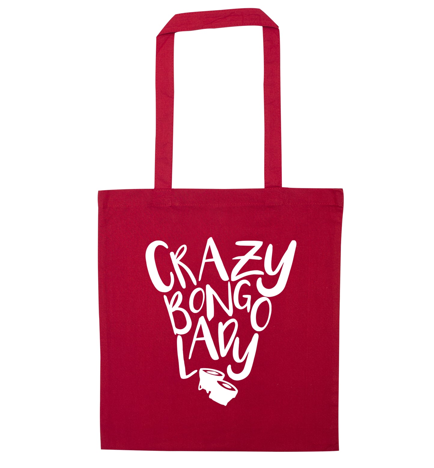 Crazy bongo lady red tote bag