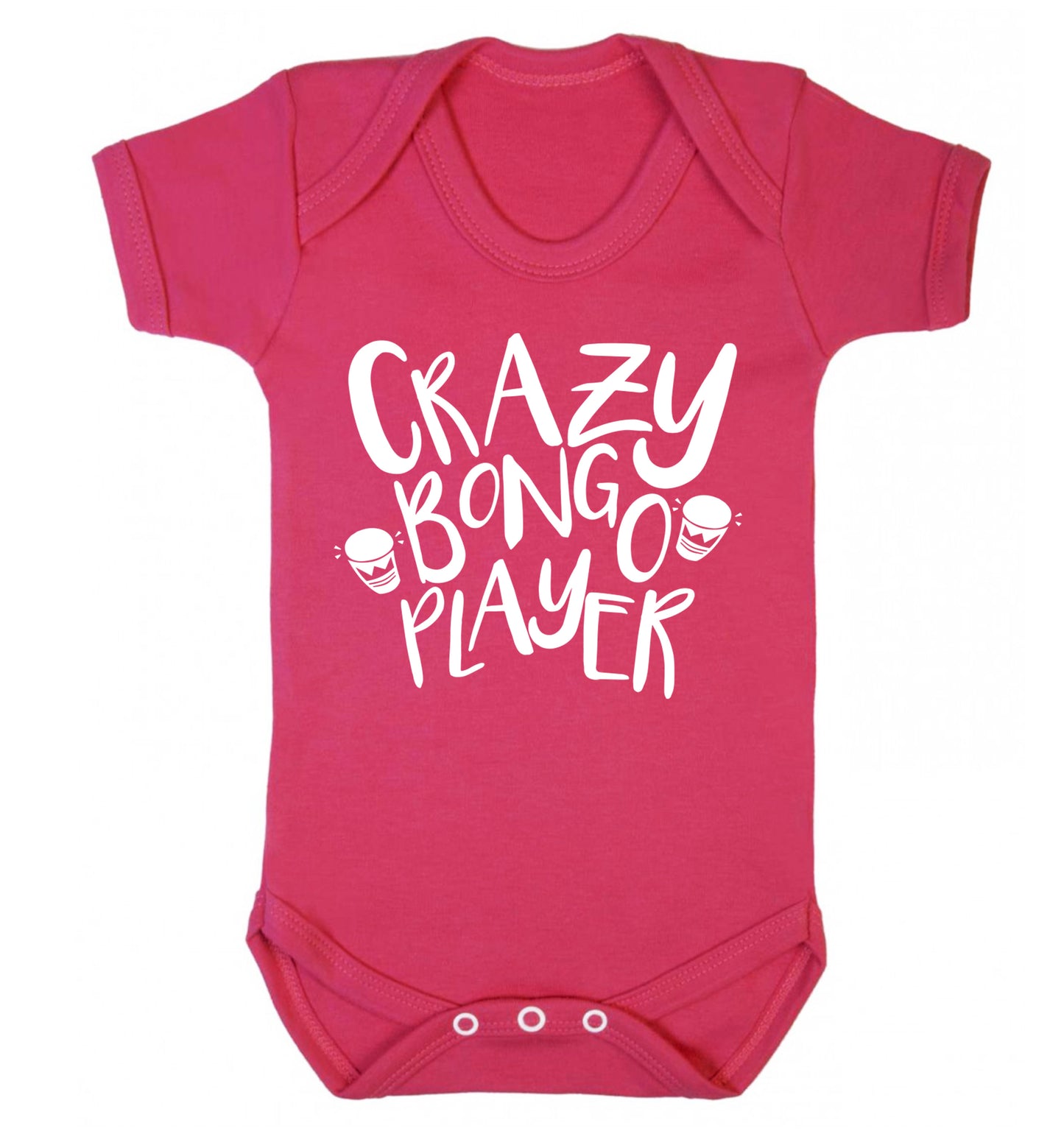 Crazy bongo player Baby Vest dark pink 18-24 months
