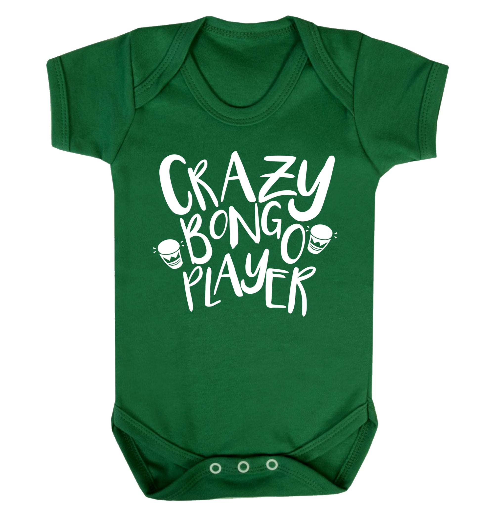 Crazy bongo player Baby Vest green 18-24 months