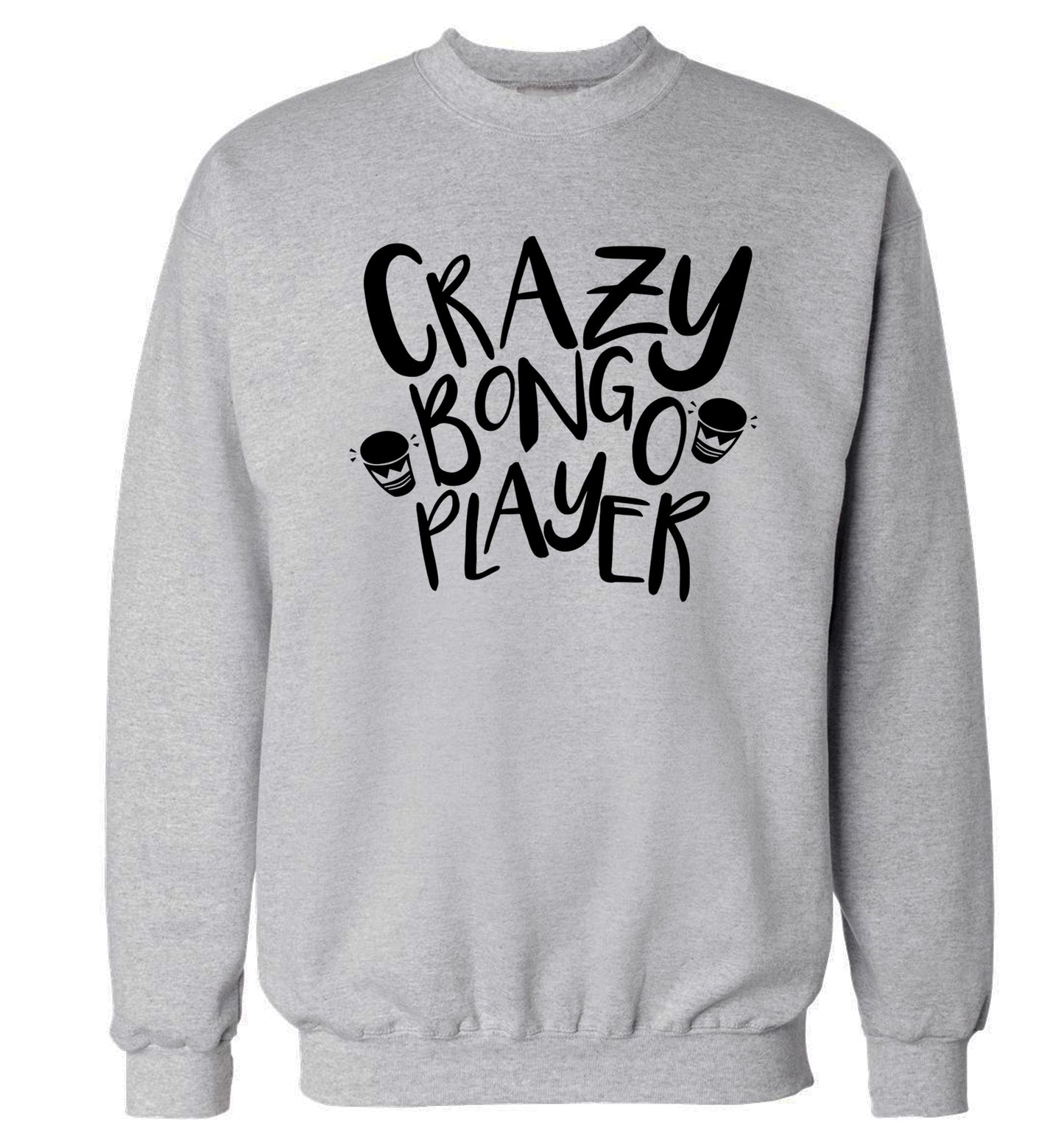 Crazy bongo player Adult's unisex grey Sweater 2XL