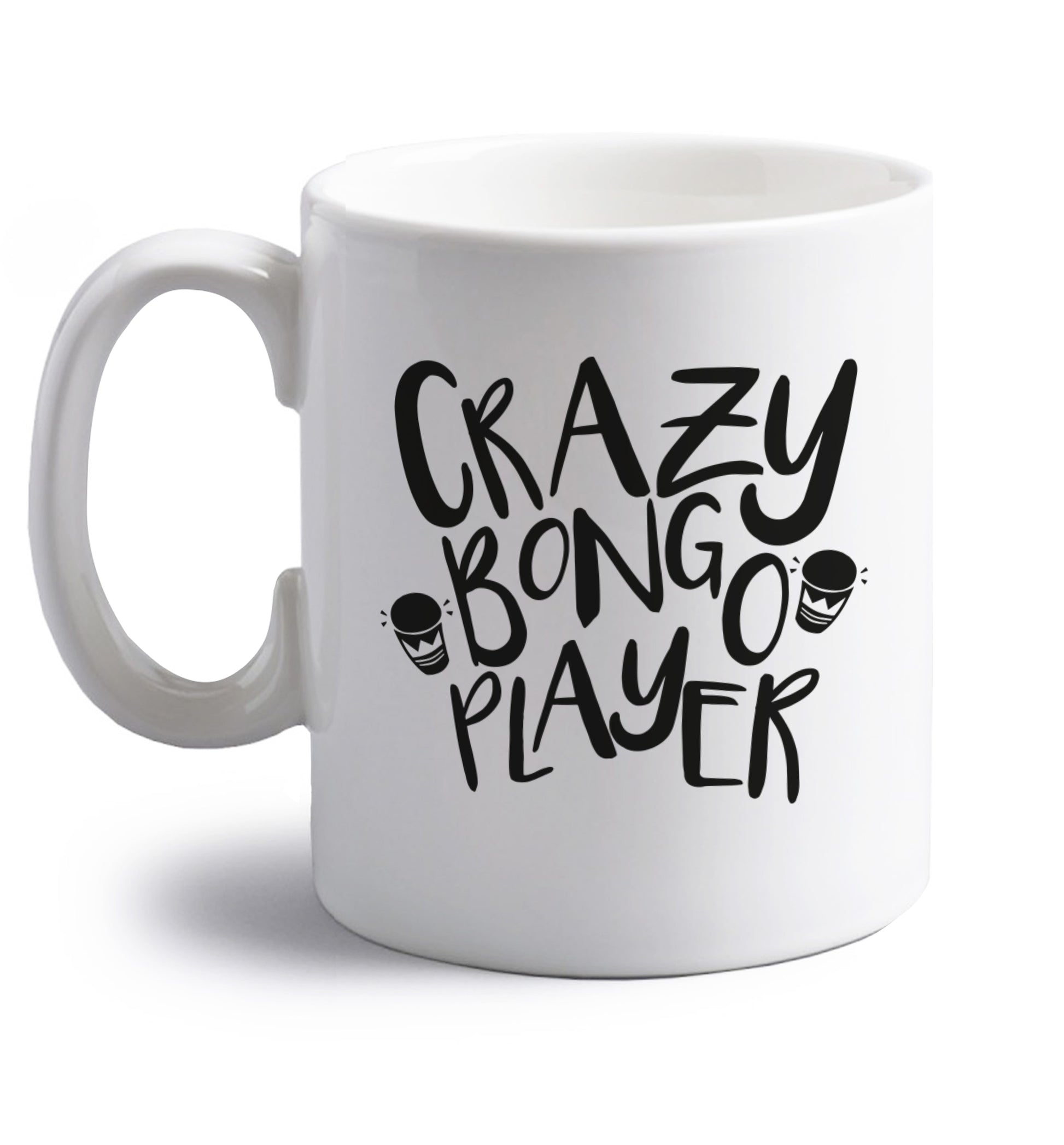 Crazy bongo player right handed white ceramic mug 