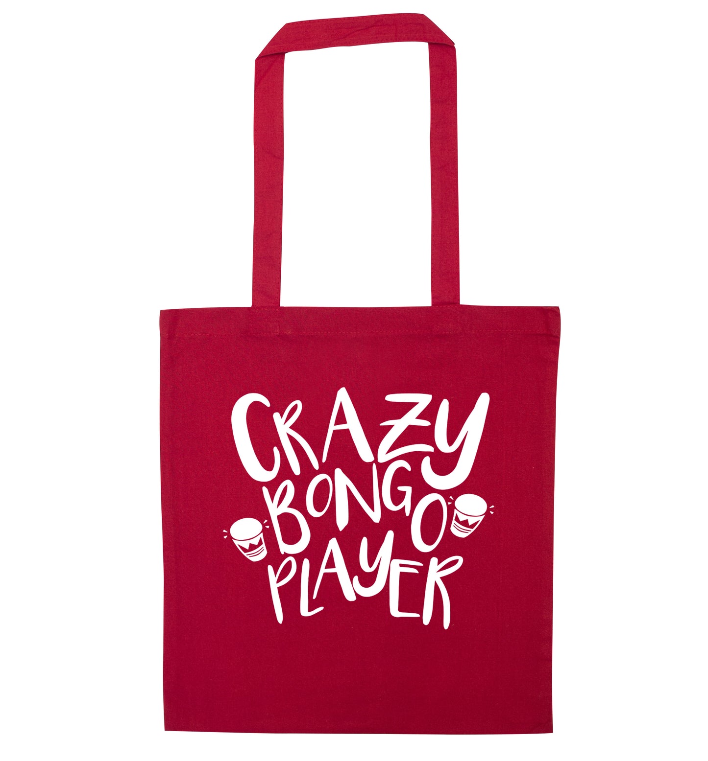 Crazy bongo player red tote bag