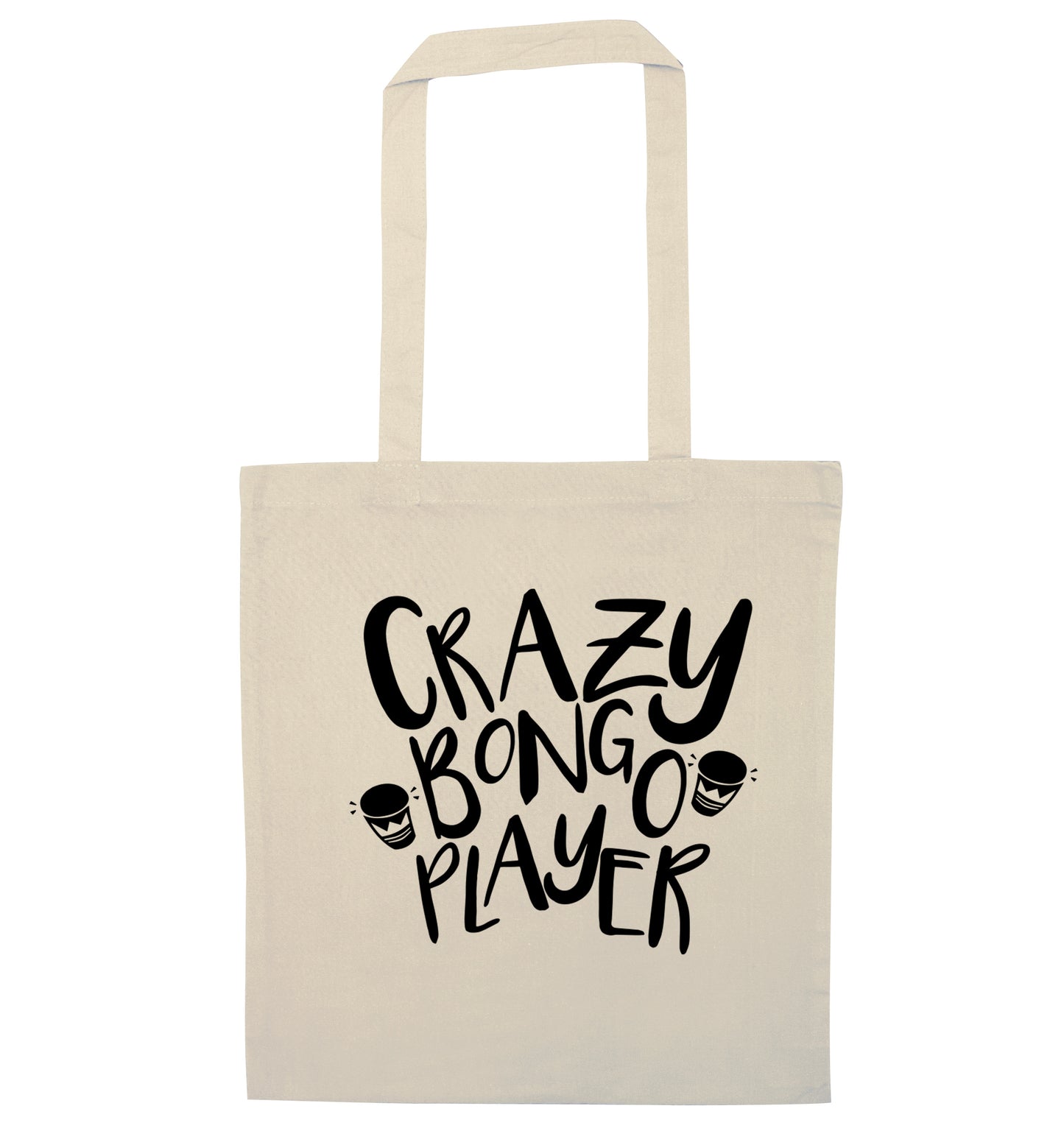 Crazy bongo player natural tote bag