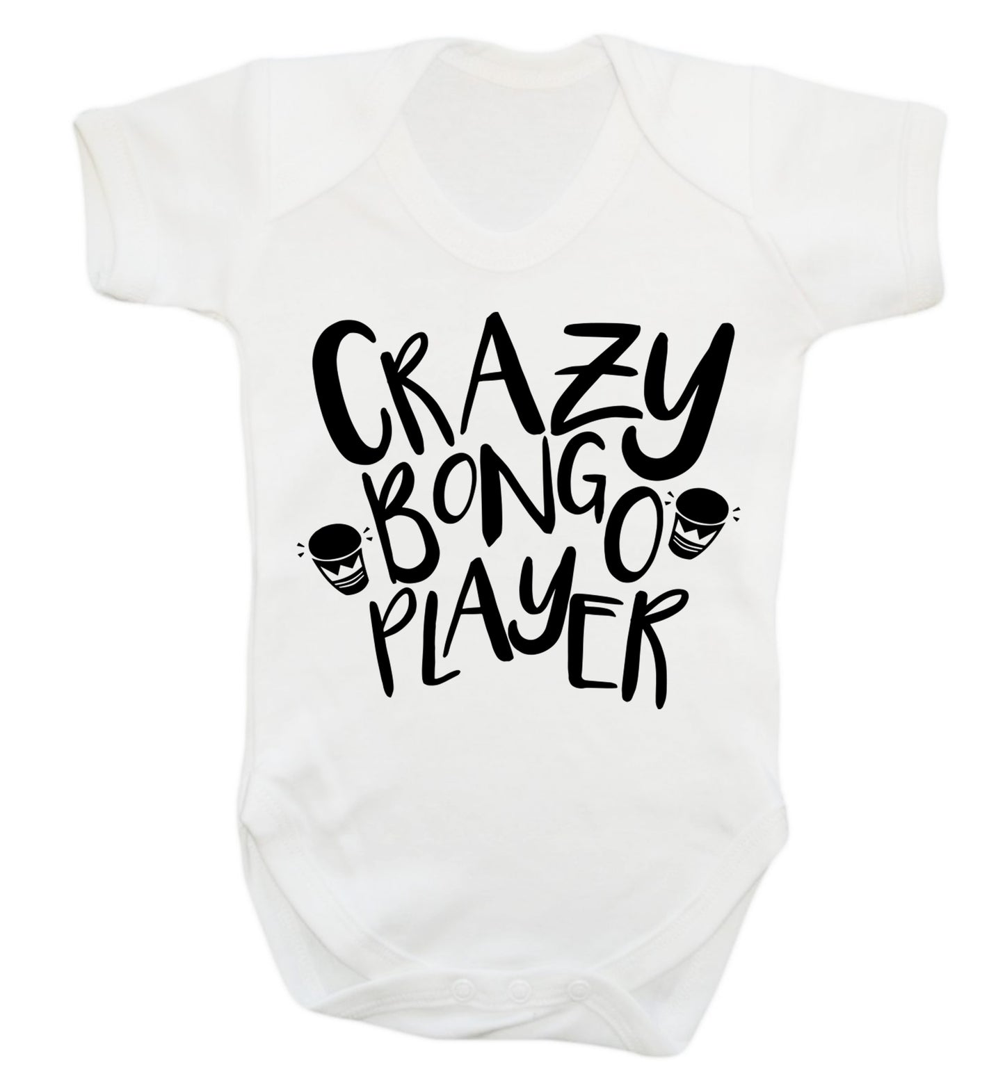 Crazy bongo player Baby Vest white 18-24 months