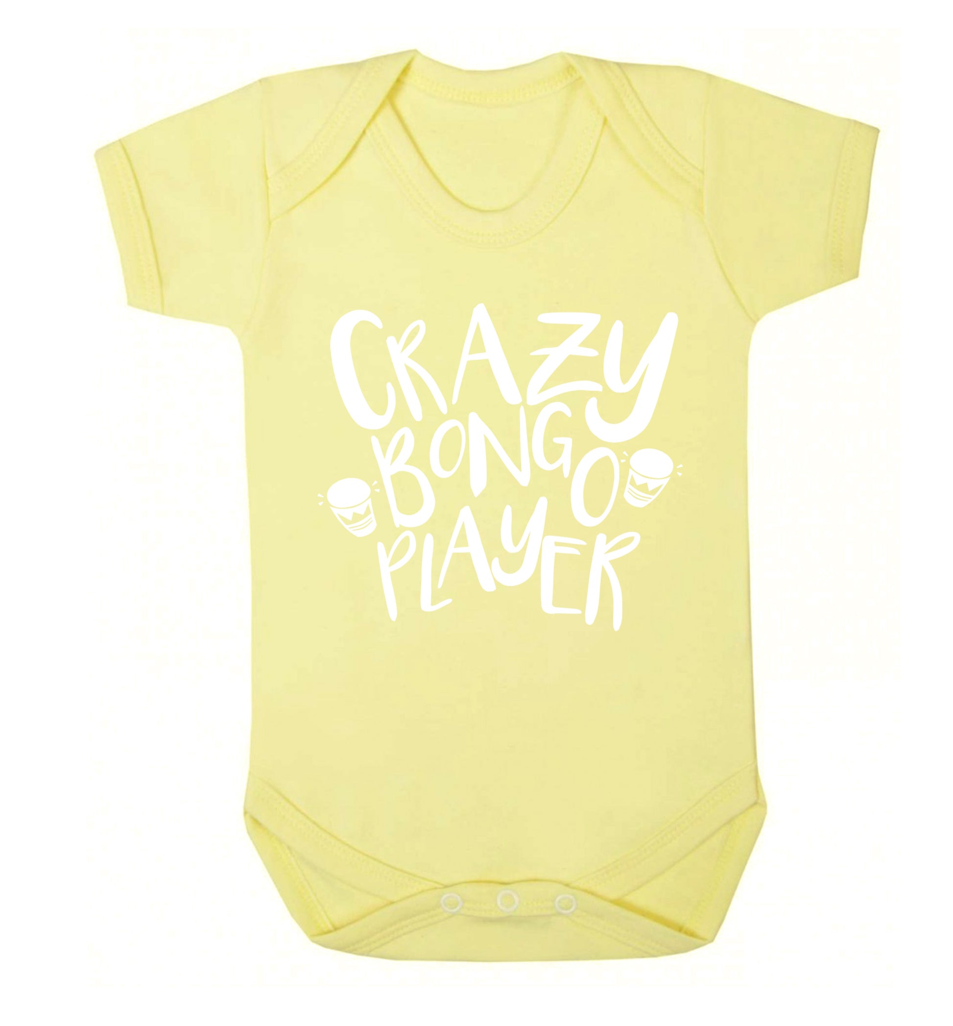 Crazy bongo player Baby Vest pale yellow 18-24 months