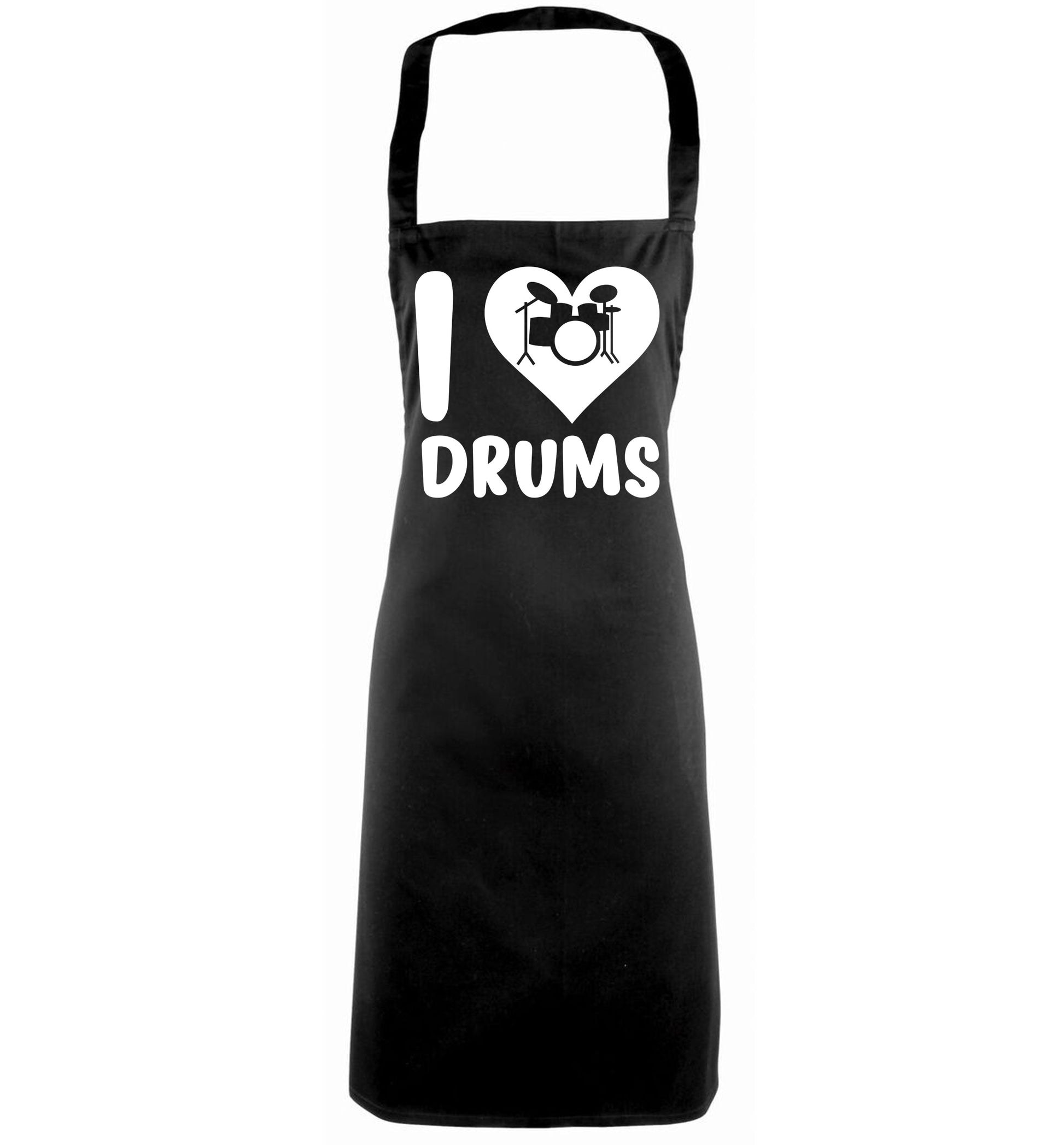 I love drums black apron