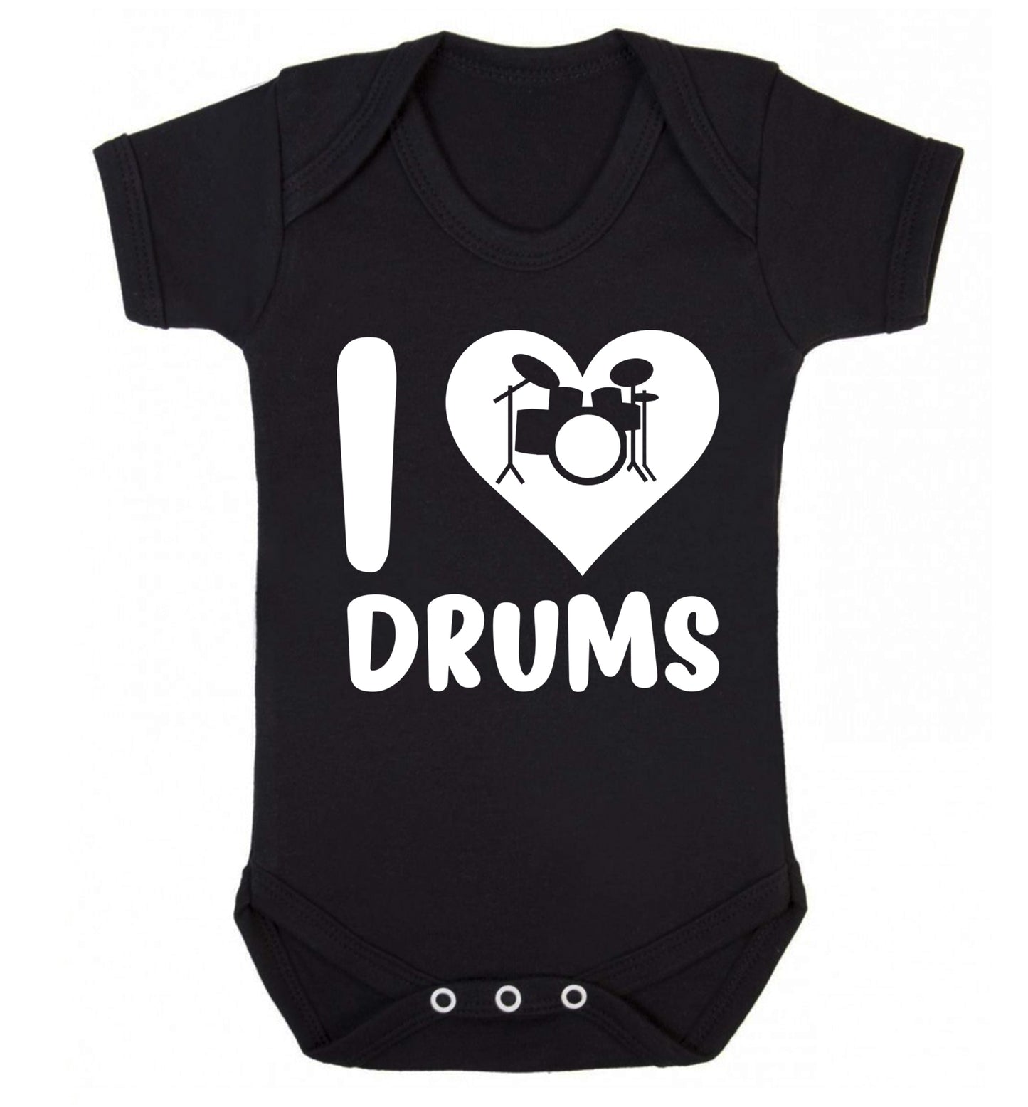 I love drums Baby Vest black 18-24 months