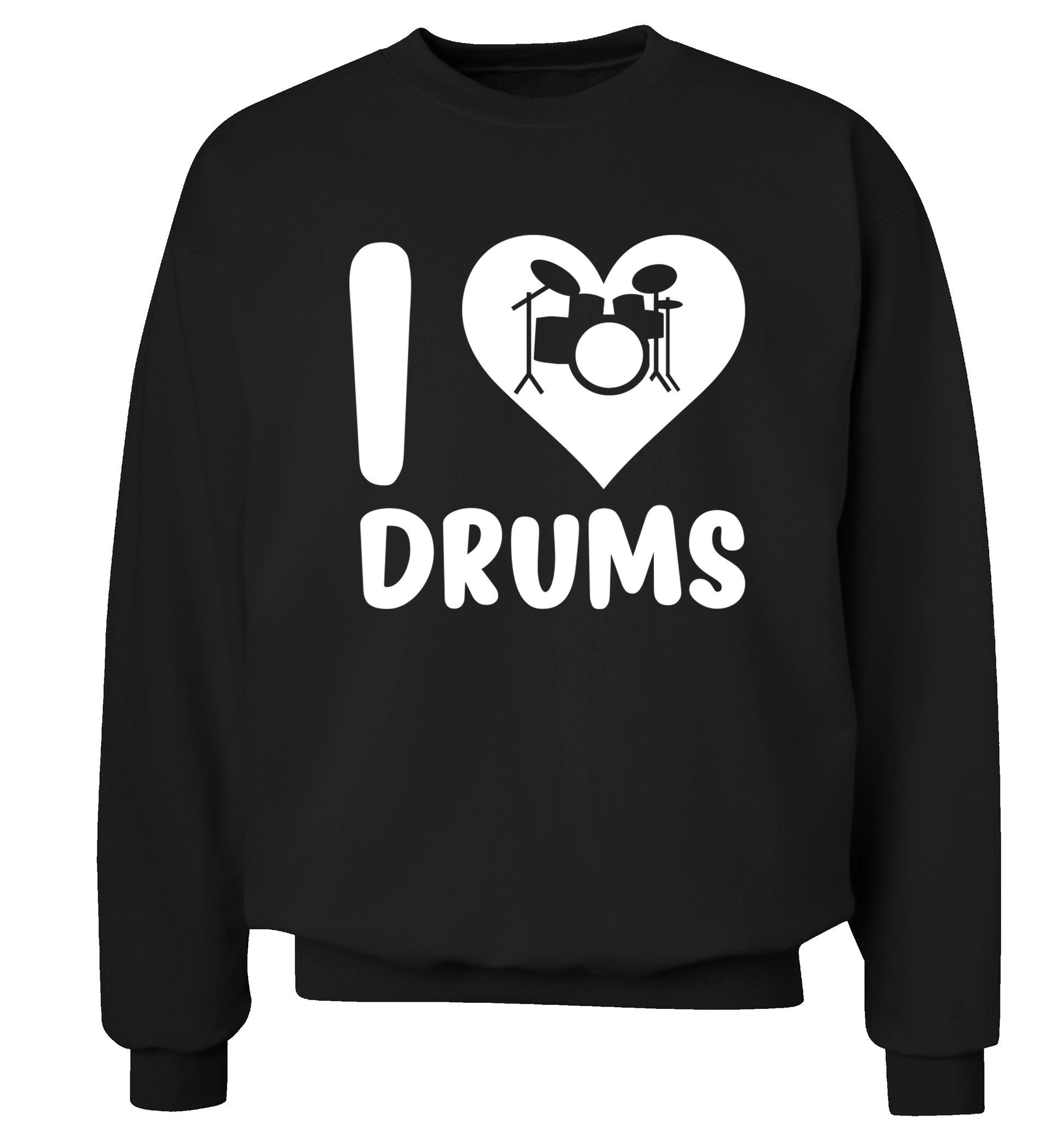I love drums Adult's unisex black Sweater 2XL