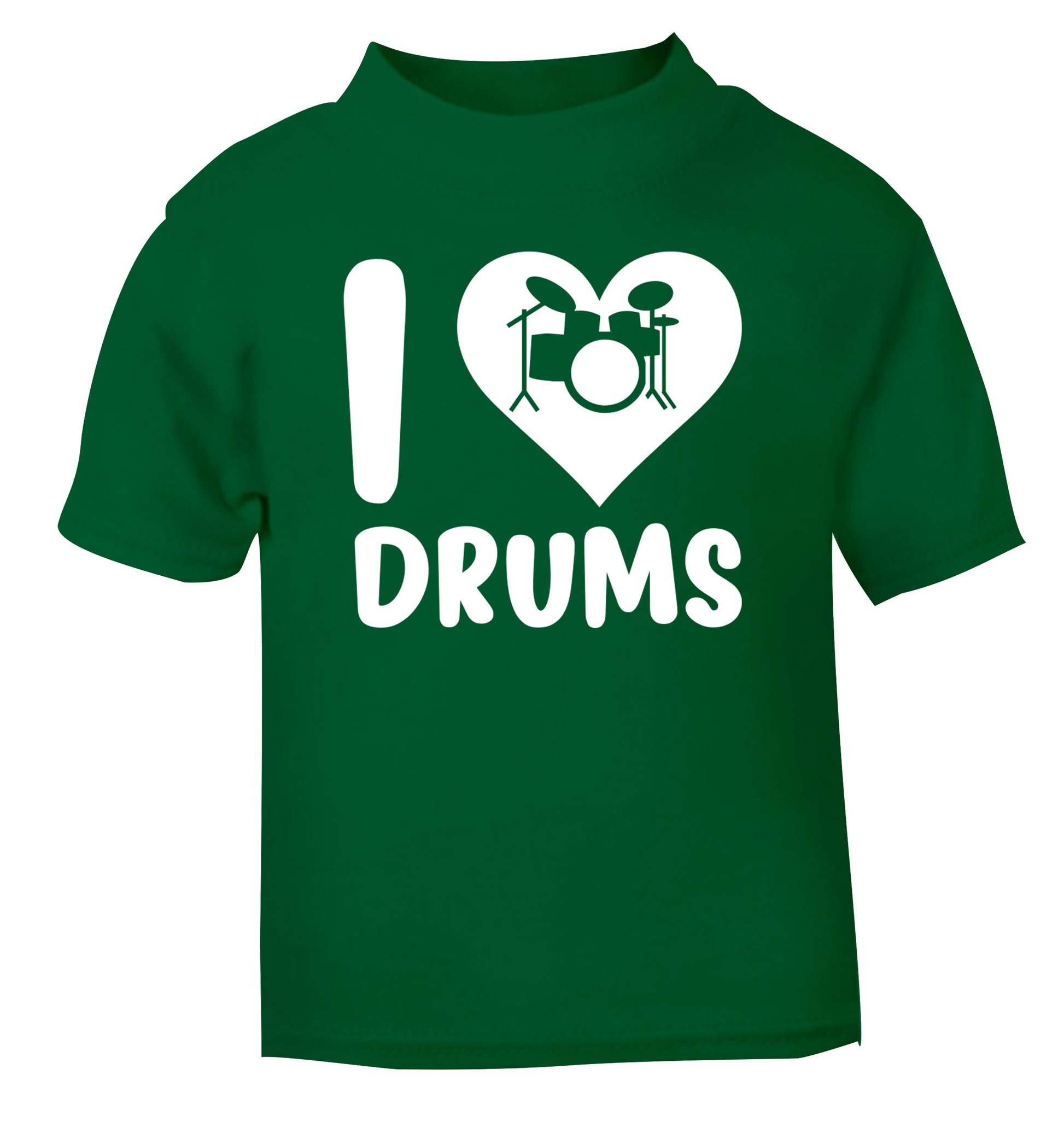 I love drums green Baby Toddler Tshirt 2 Years