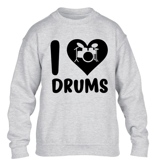 I love drums children's grey sweater 12-14 Years