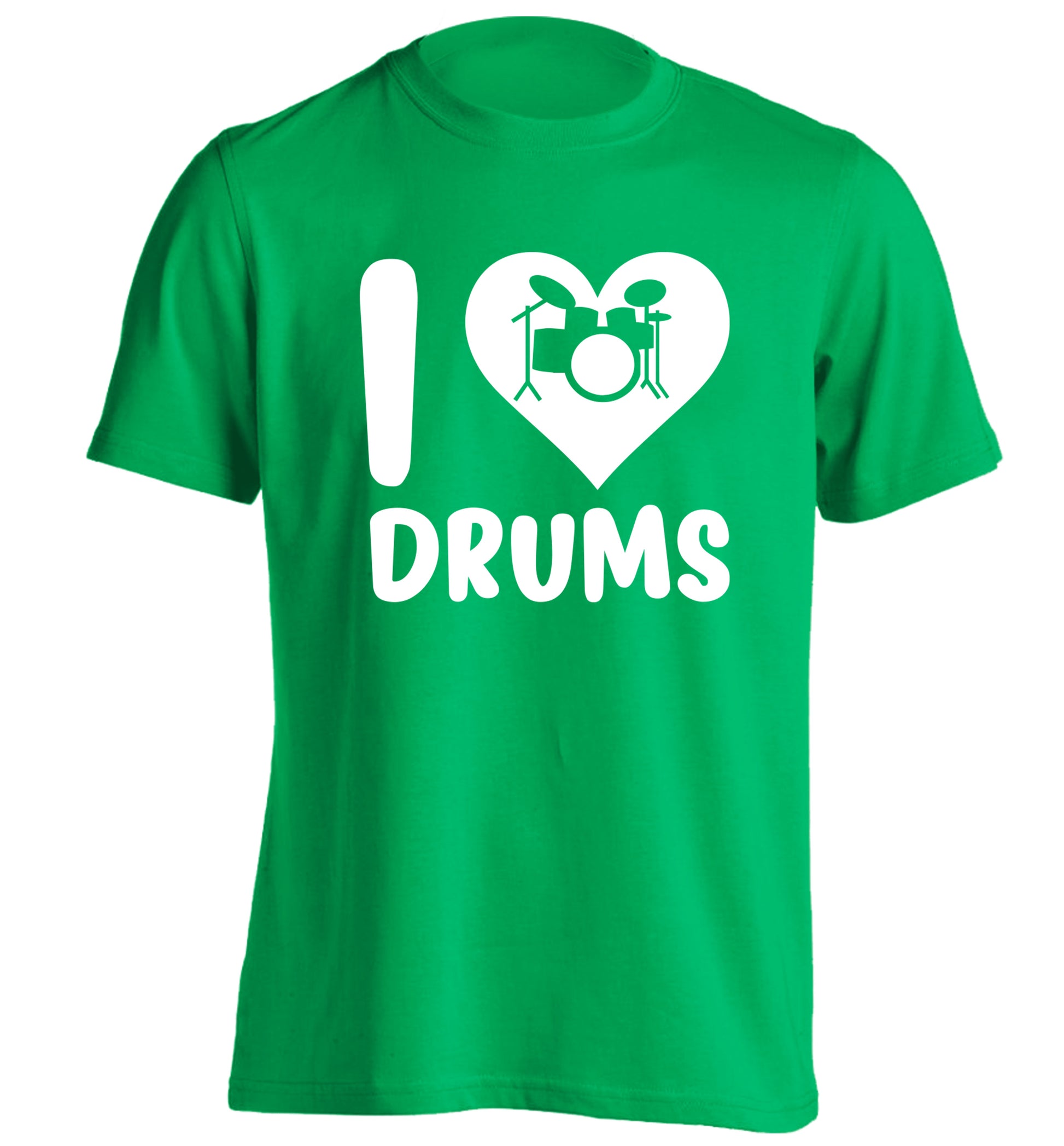 I love drums adults unisex green Tshirt 2XL