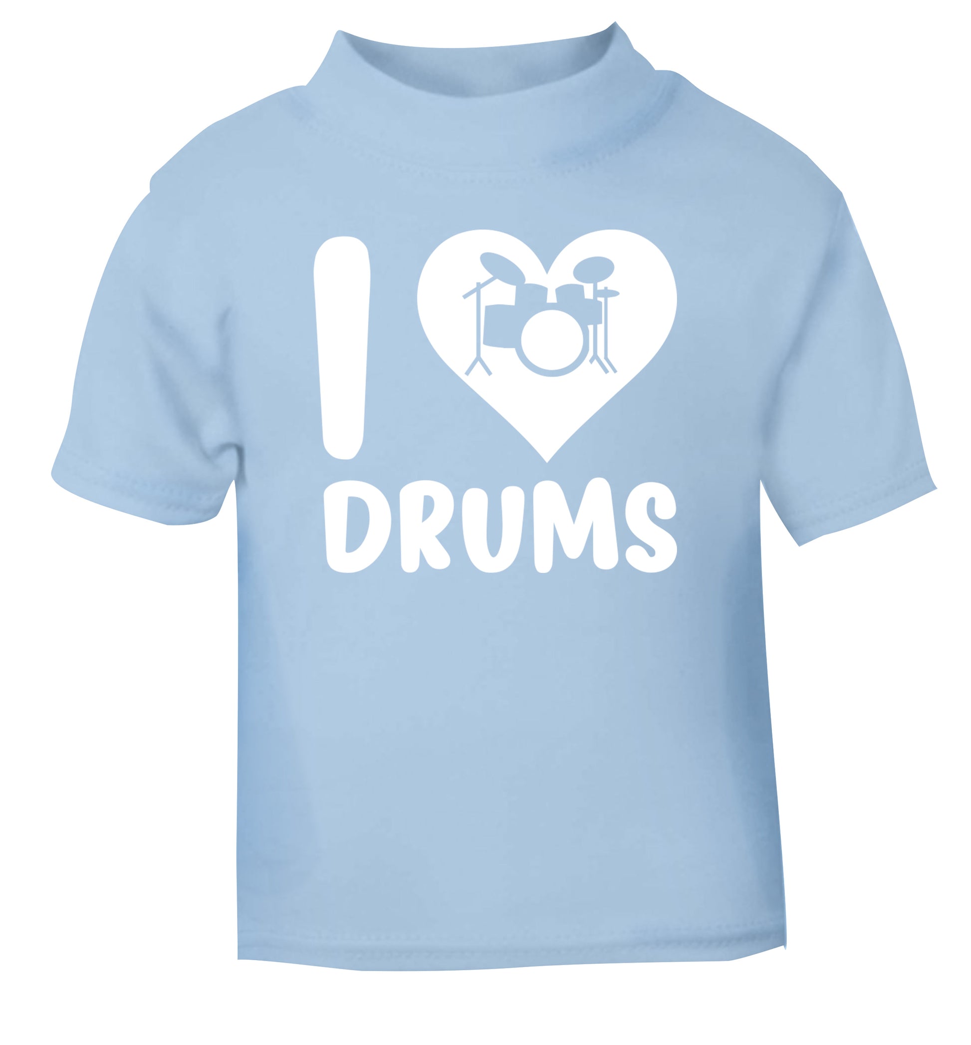 I love drums light blue Baby Toddler Tshirt 2 Years