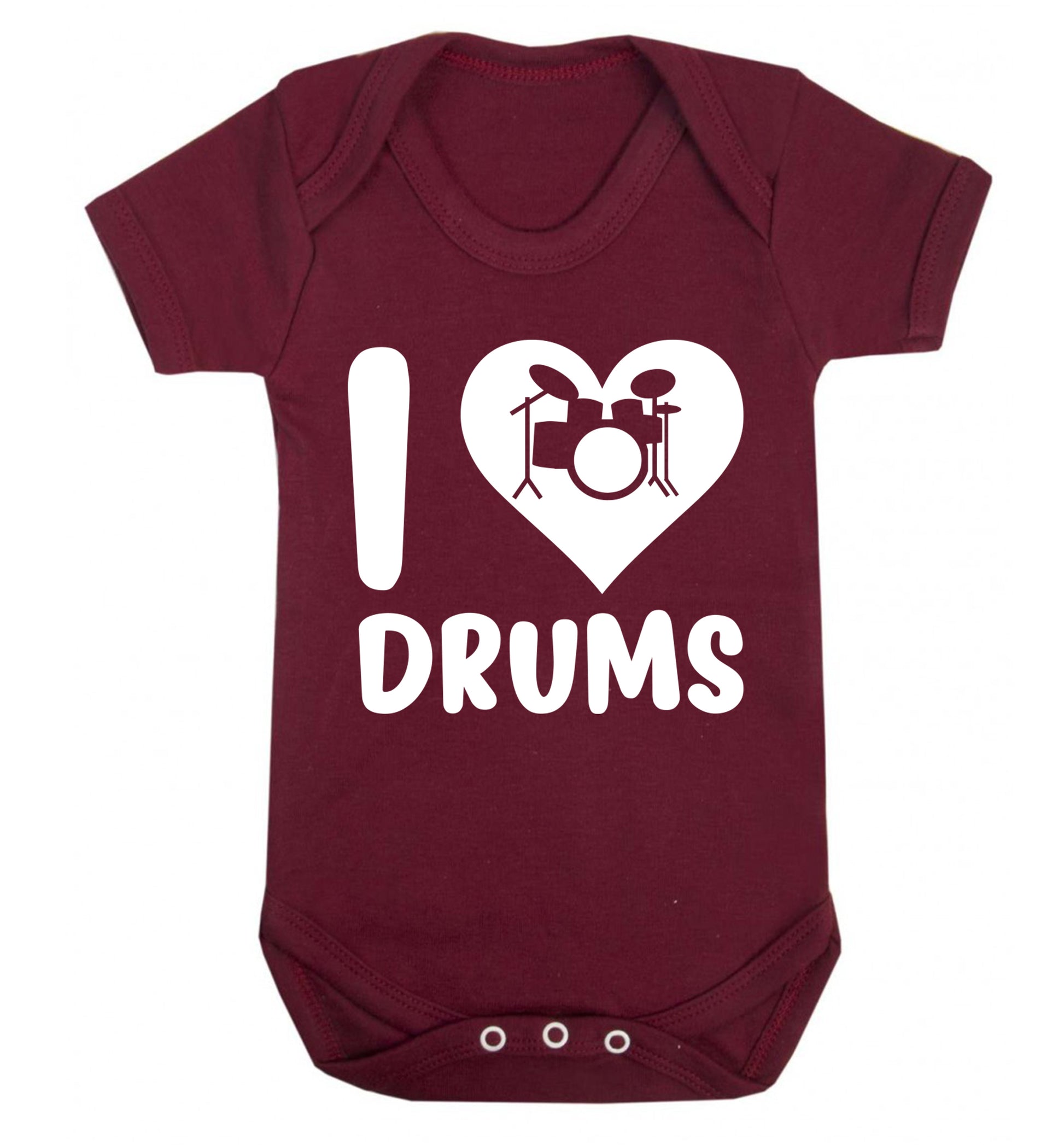 I love drums Baby Vest maroon 18-24 months