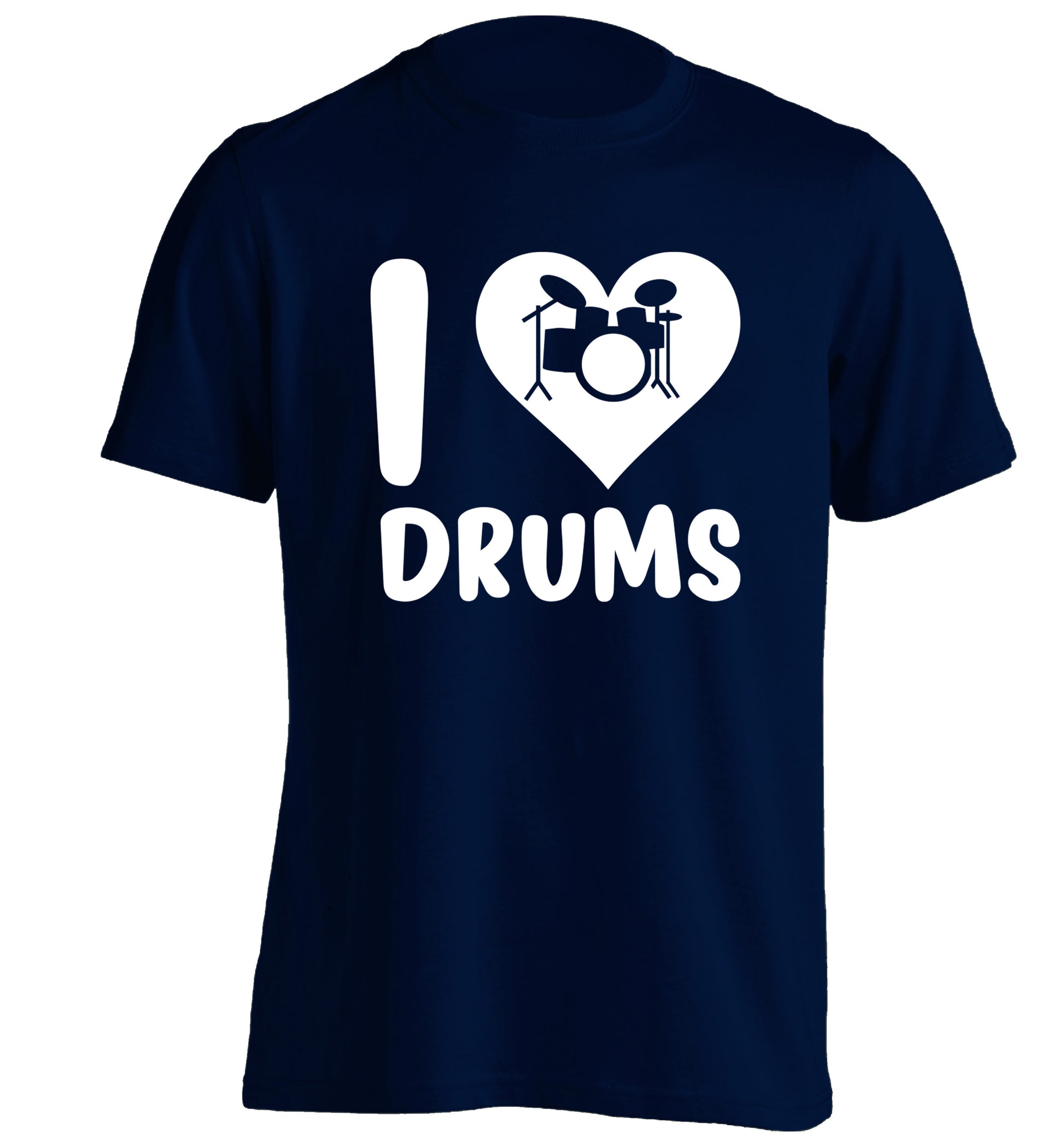 I love drums adults unisex navy Tshirt 2XL