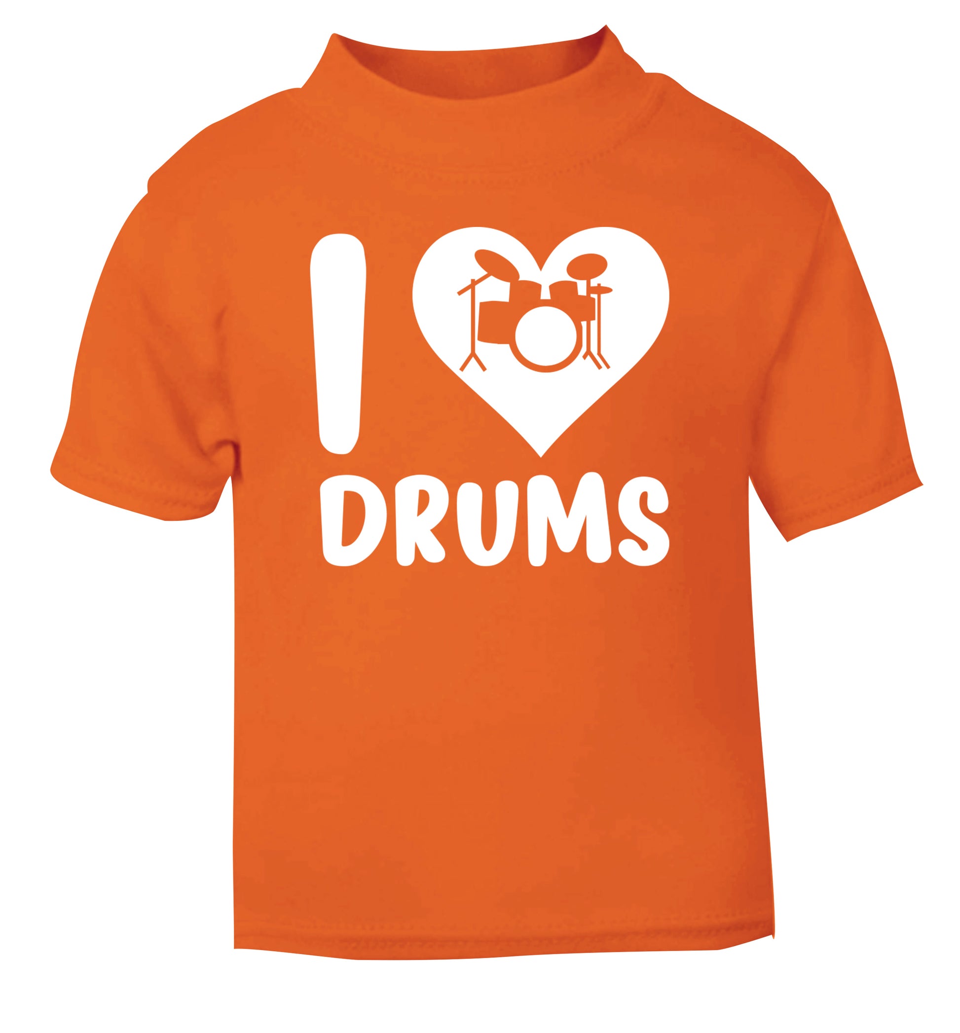 I love drums orange Baby Toddler Tshirt 2 Years