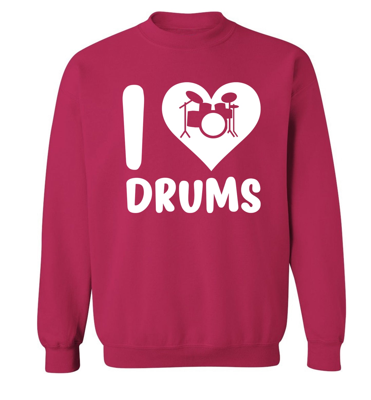 I love drums Adult's unisex pink Sweater 2XL