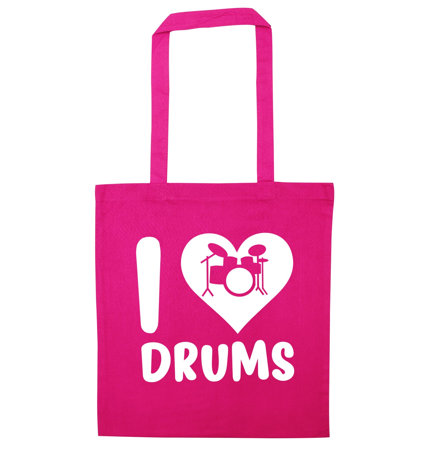 I love drums pink tote bag