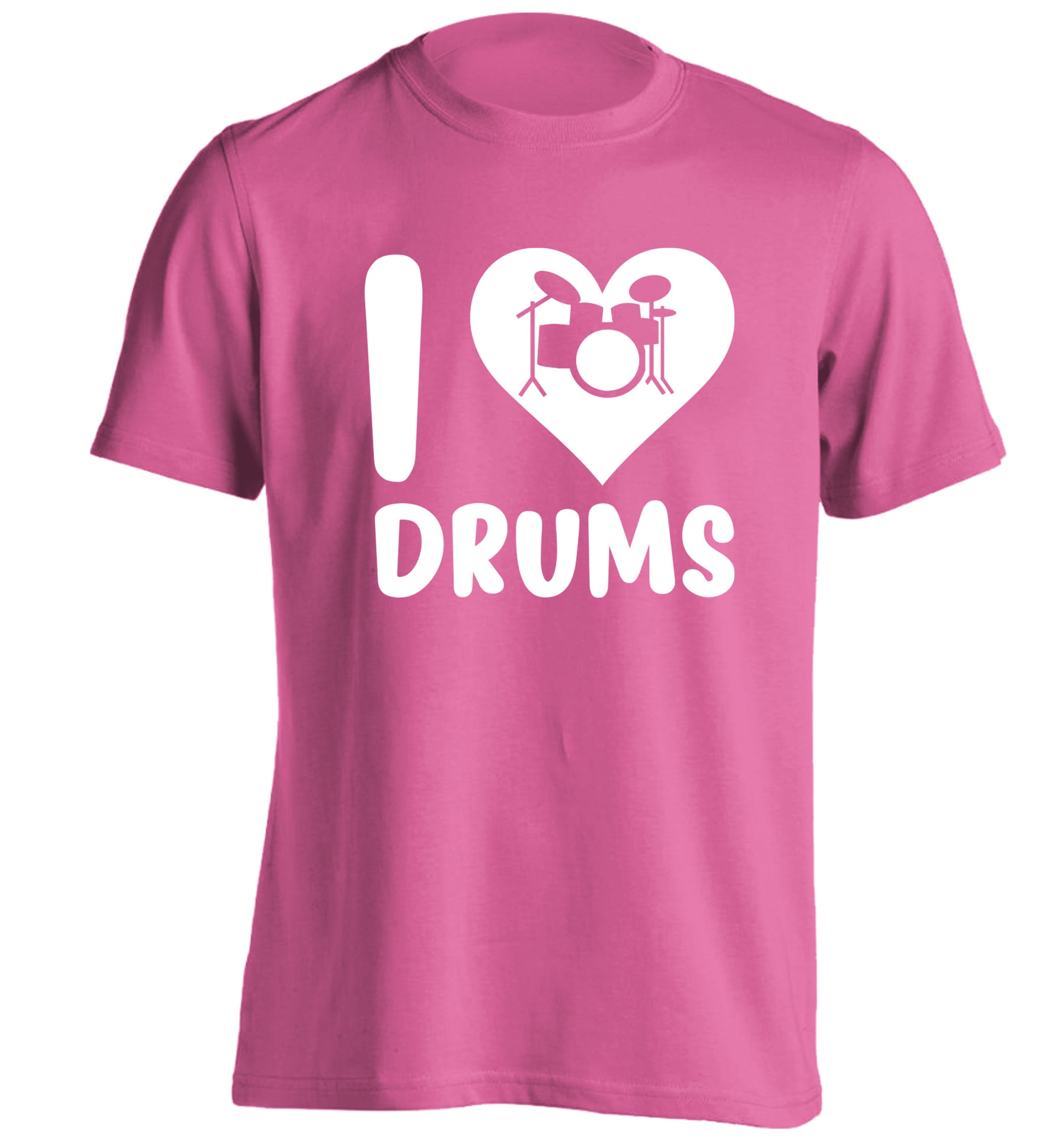 I love drums adults unisex pink Tshirt 2XL