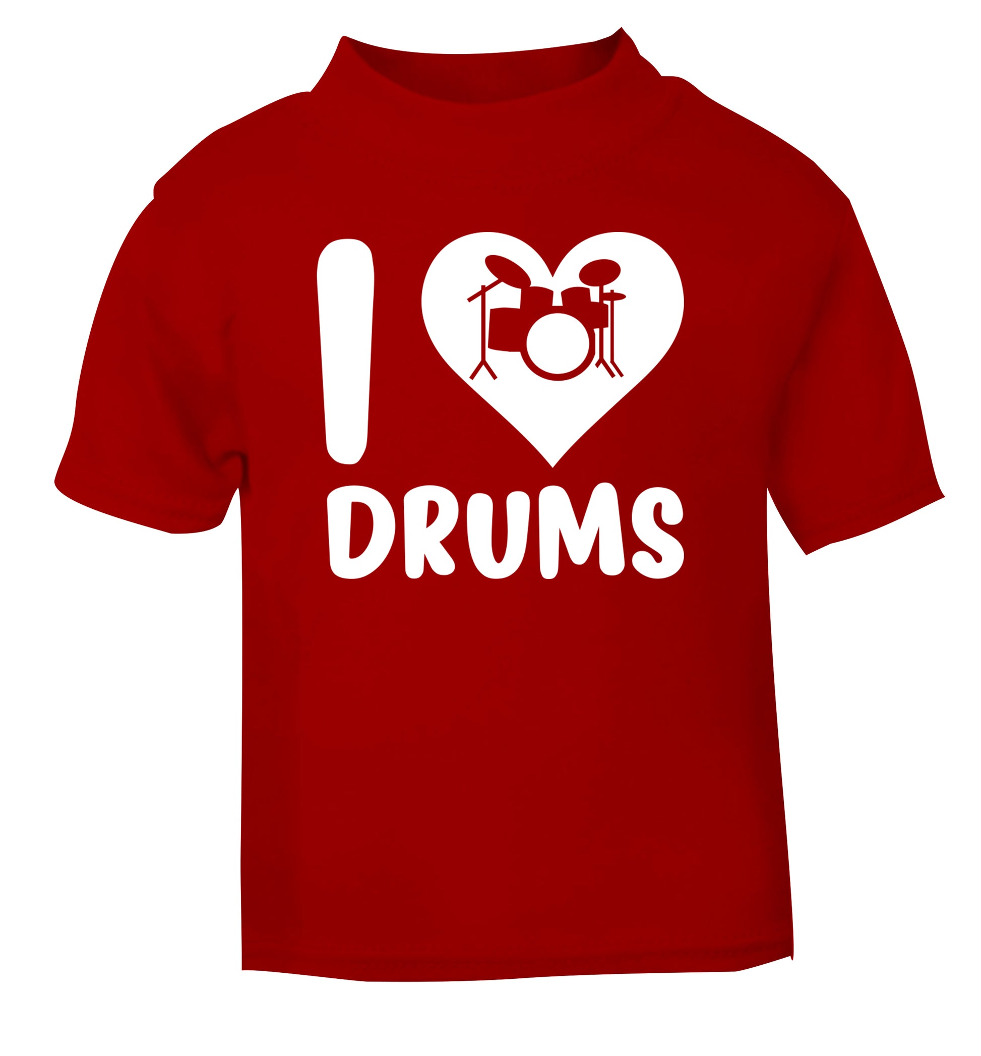 I love drums red Baby Toddler Tshirt 2 Years