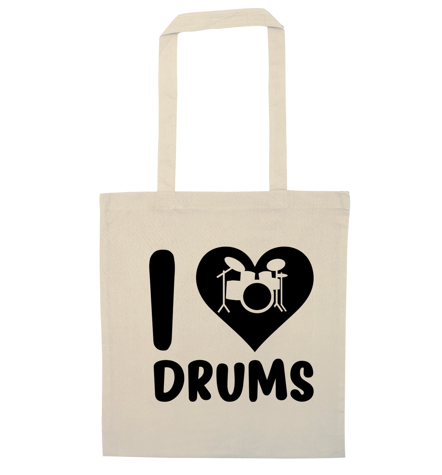 I love drums natural tote bag