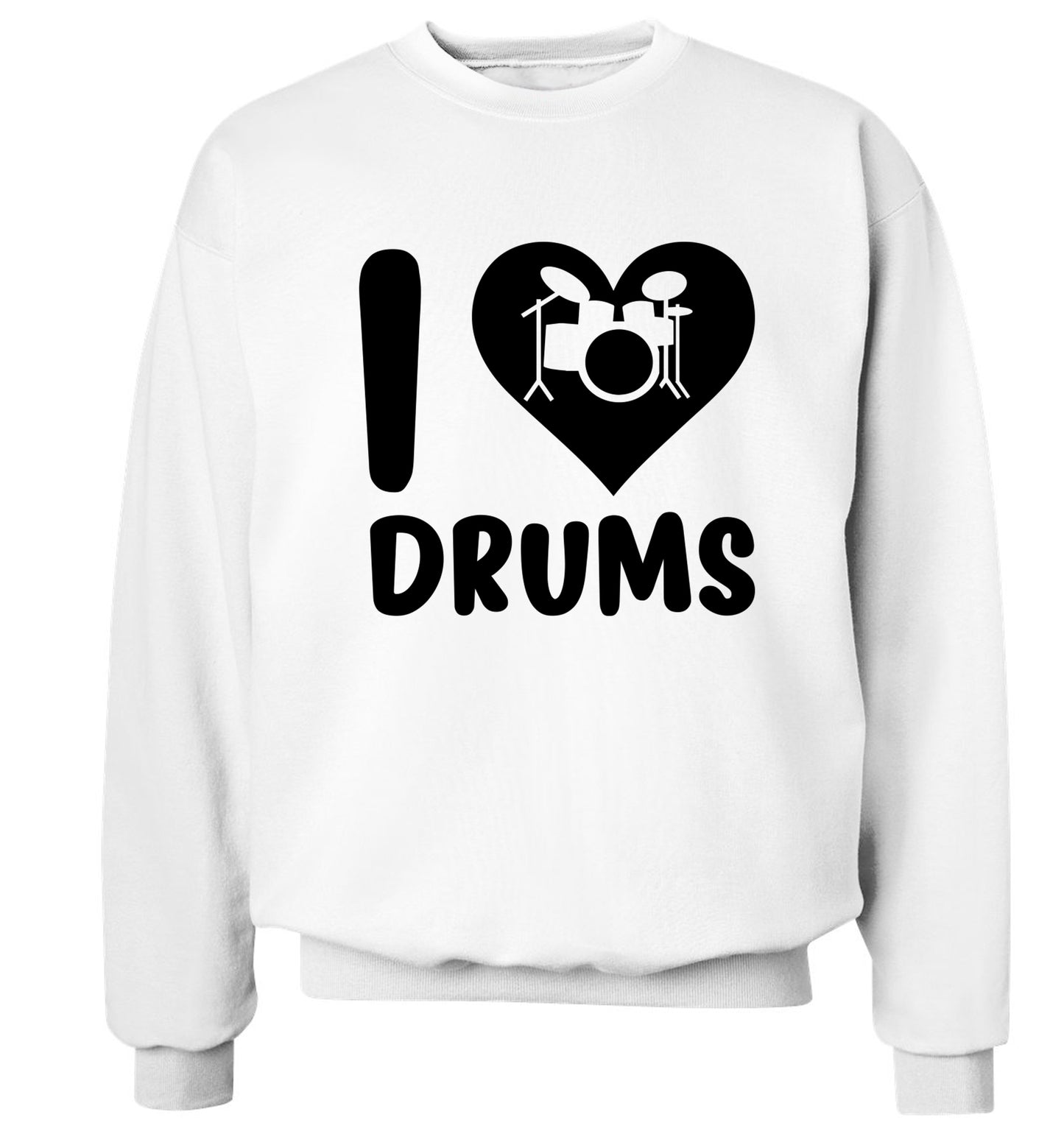 I love drums Adult's unisex white Sweater 2XL
