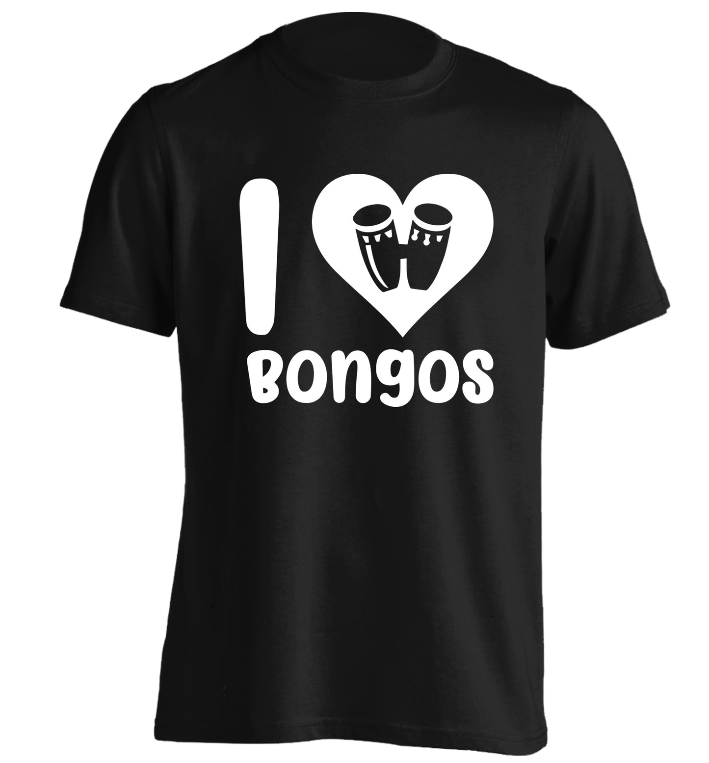 I love bongos adults unisex black Tshirt 2XL