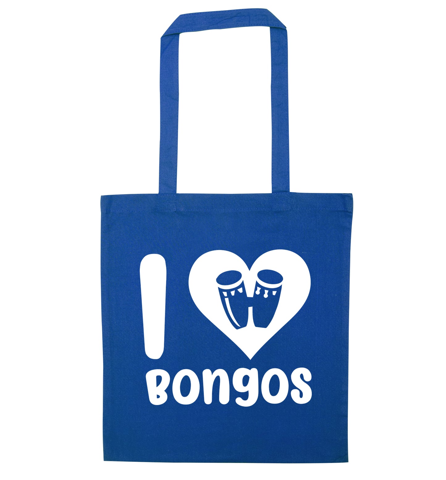 I love bongos blue tote bag